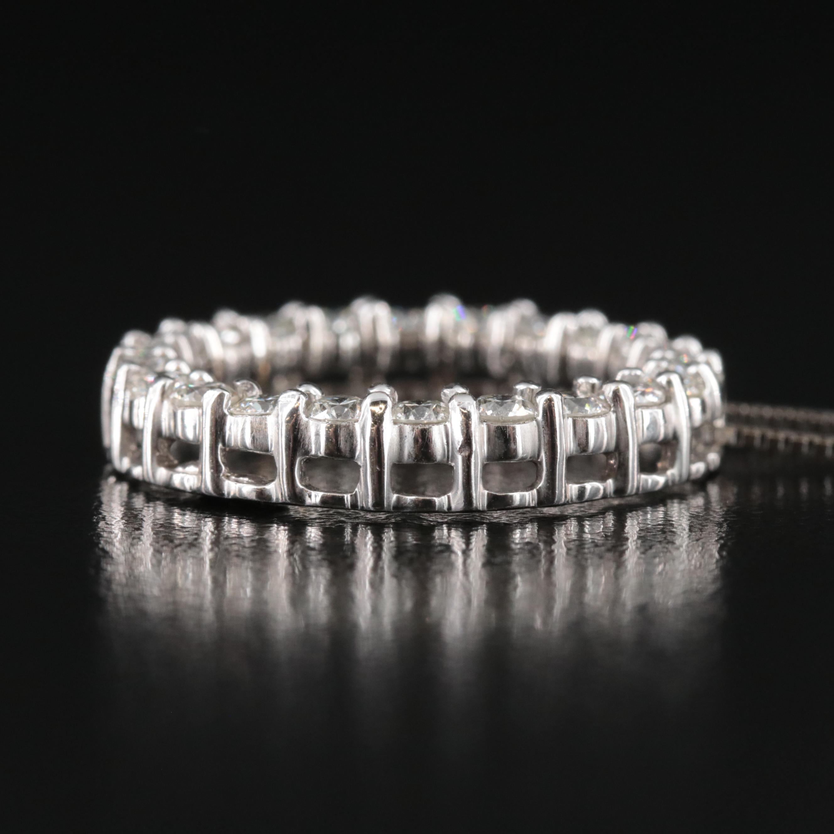 14K 1.93 CTW Diamond Circle Pendant Necklace