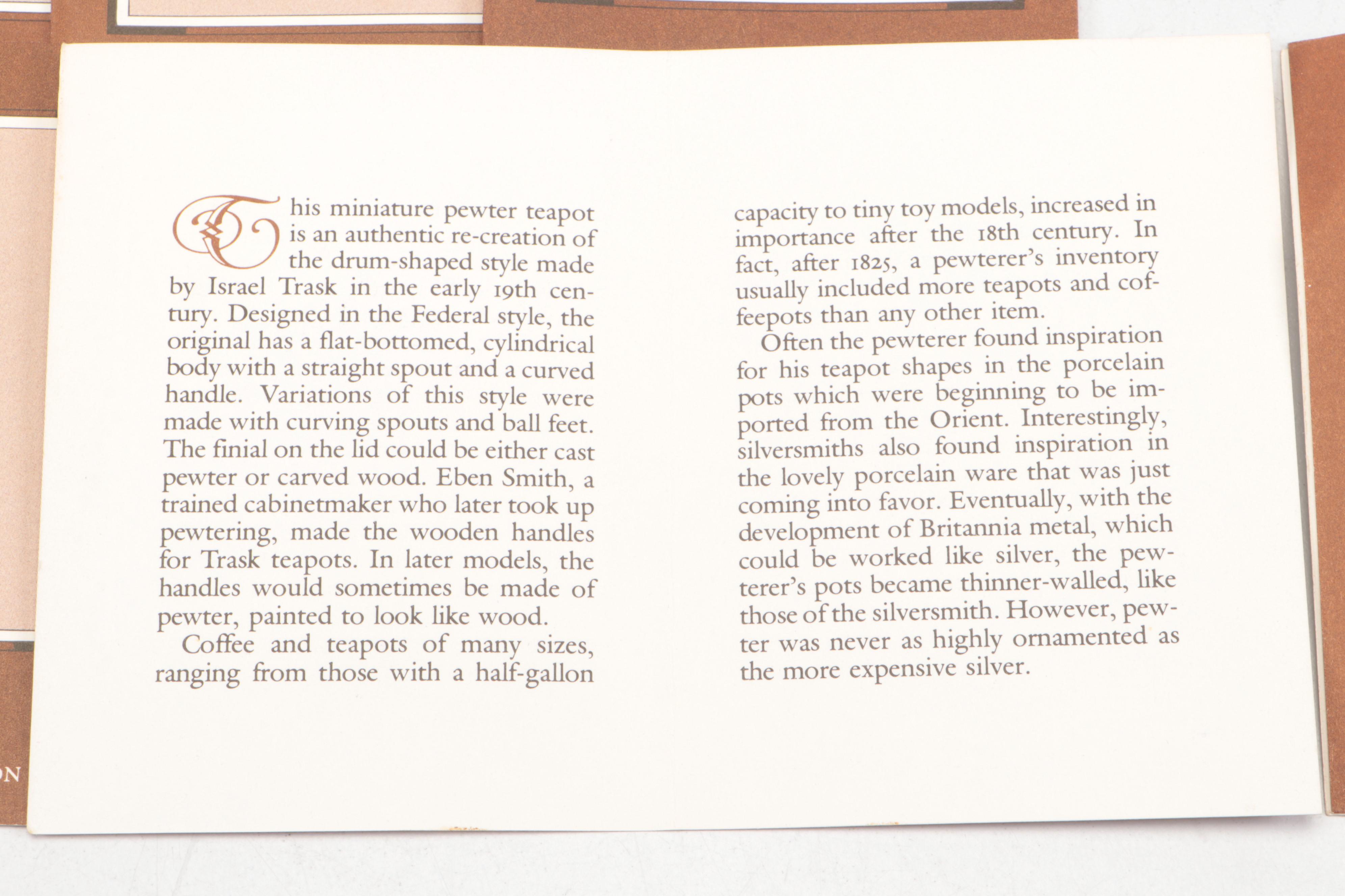 Franklin Mint "Colonial American Pewter Miniatures Collection" Complete Set