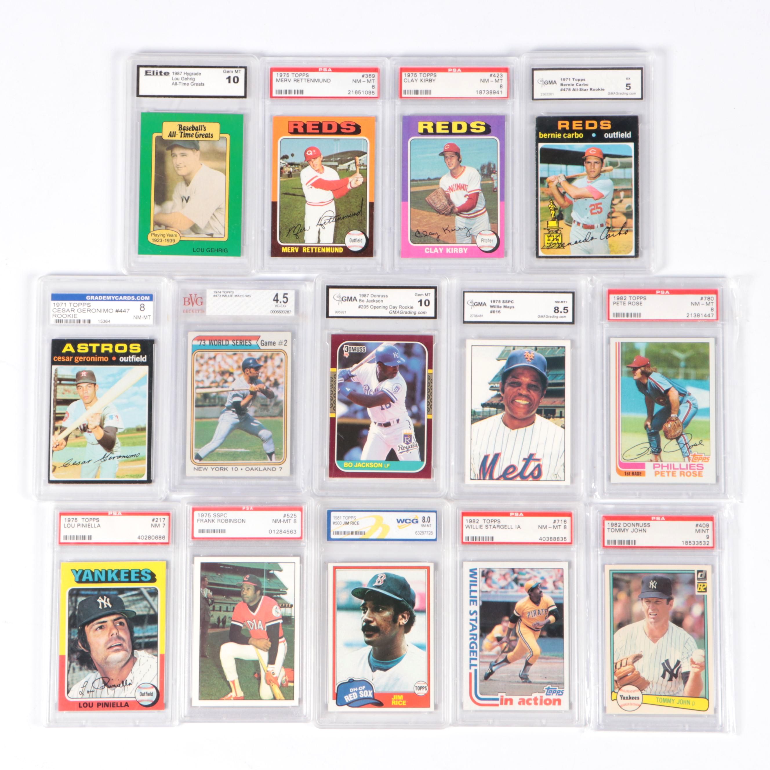 Willie Mays, Frank Robinson, and More Graded Baseball Cards, 1970s-1980s