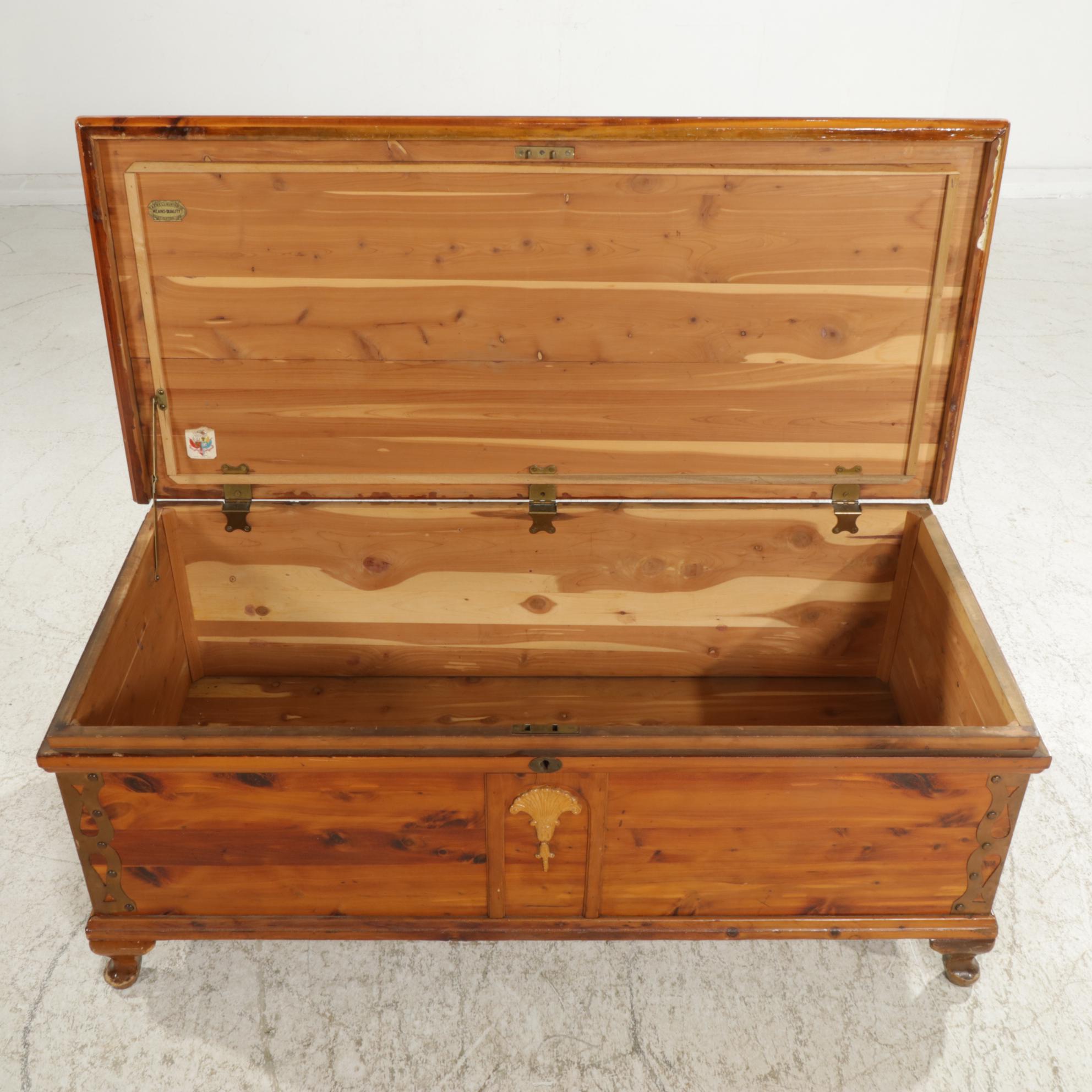 Caswell-Runyan Spanish Baroque Style Cedar Blanket Chest, Early to Mid 20th C.