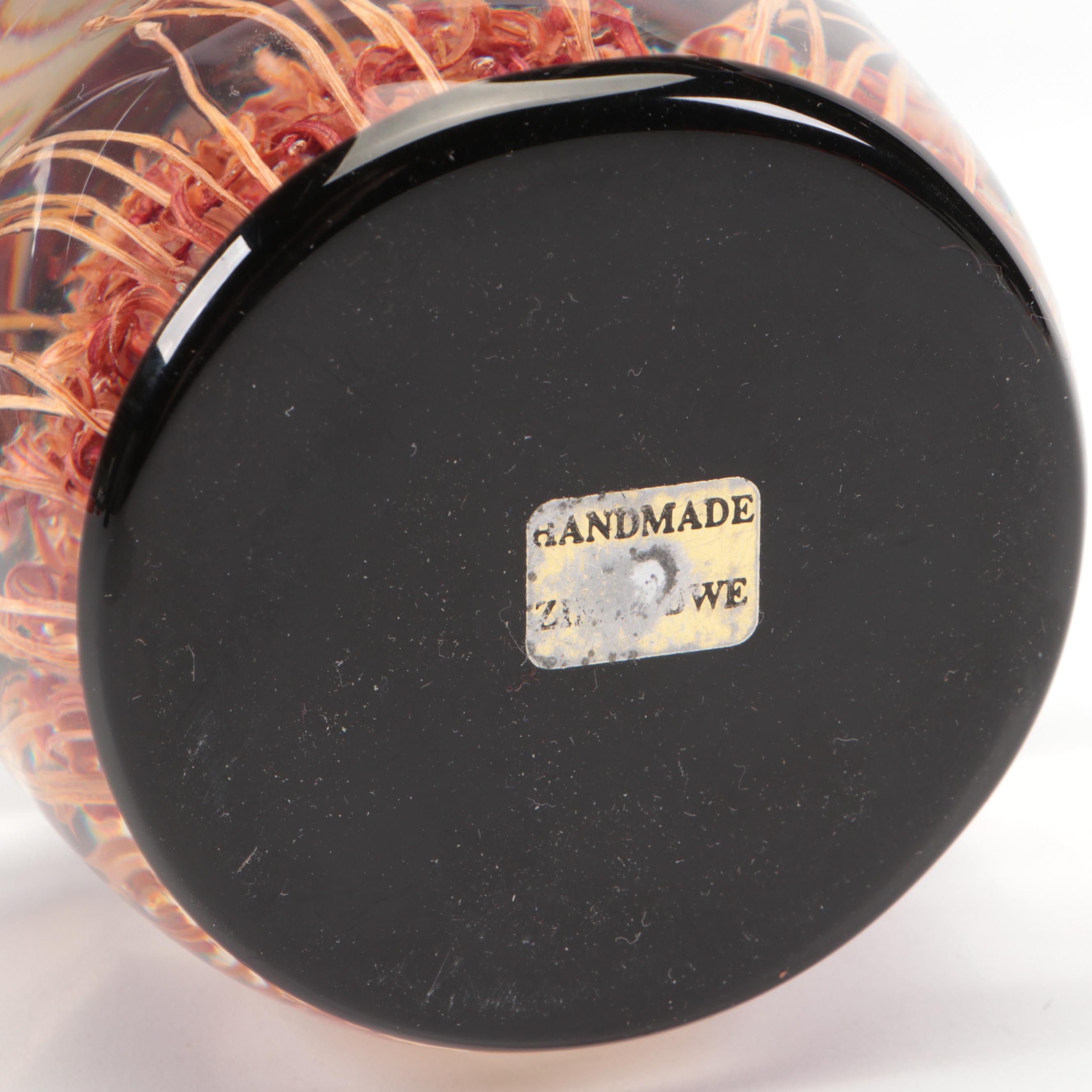 Studio Art Pottery Slab-Formed Tray with Other Plate and Resin Paperweight