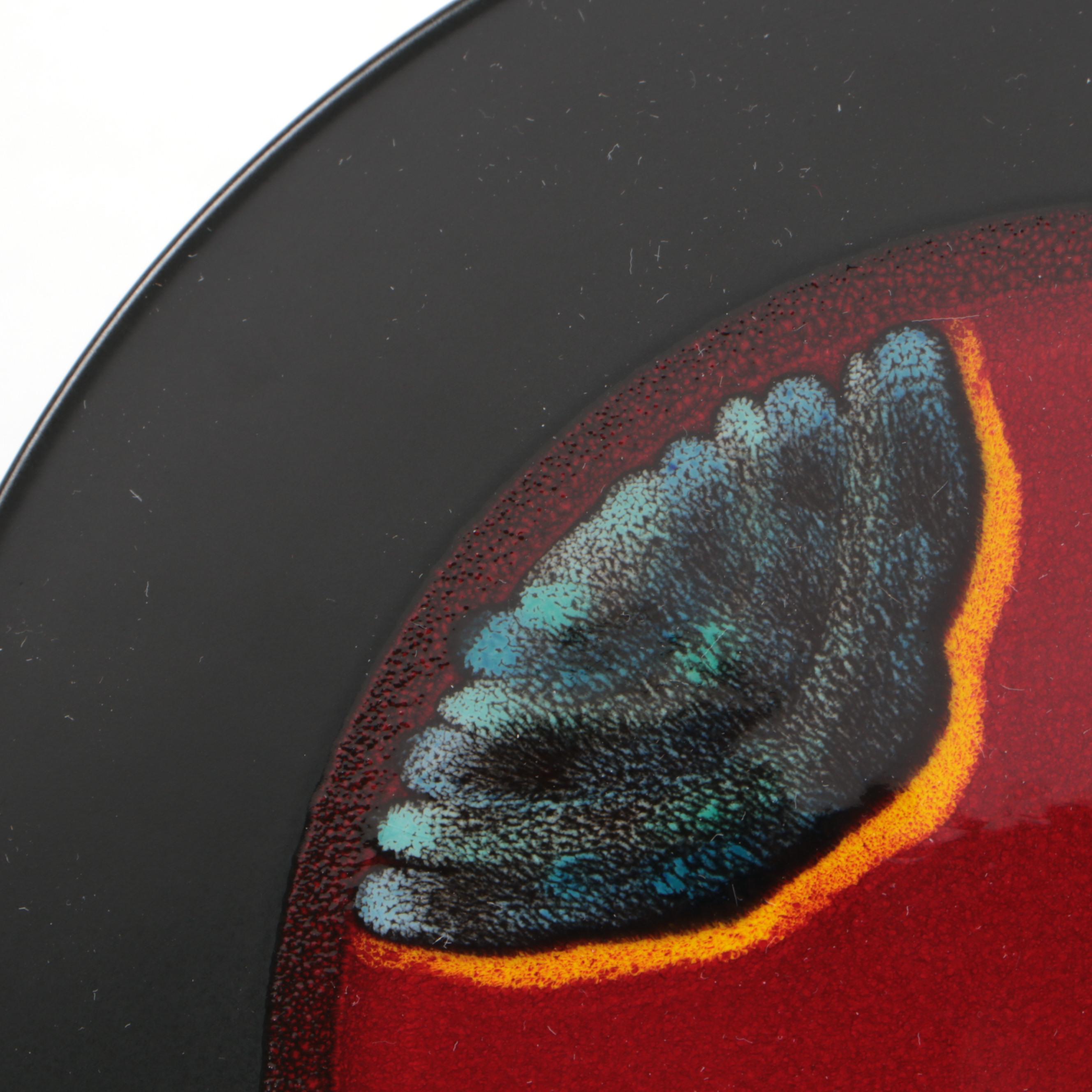 Studio Art Pottery Slab-Formed Tray with Other Plate and Resin Paperweight