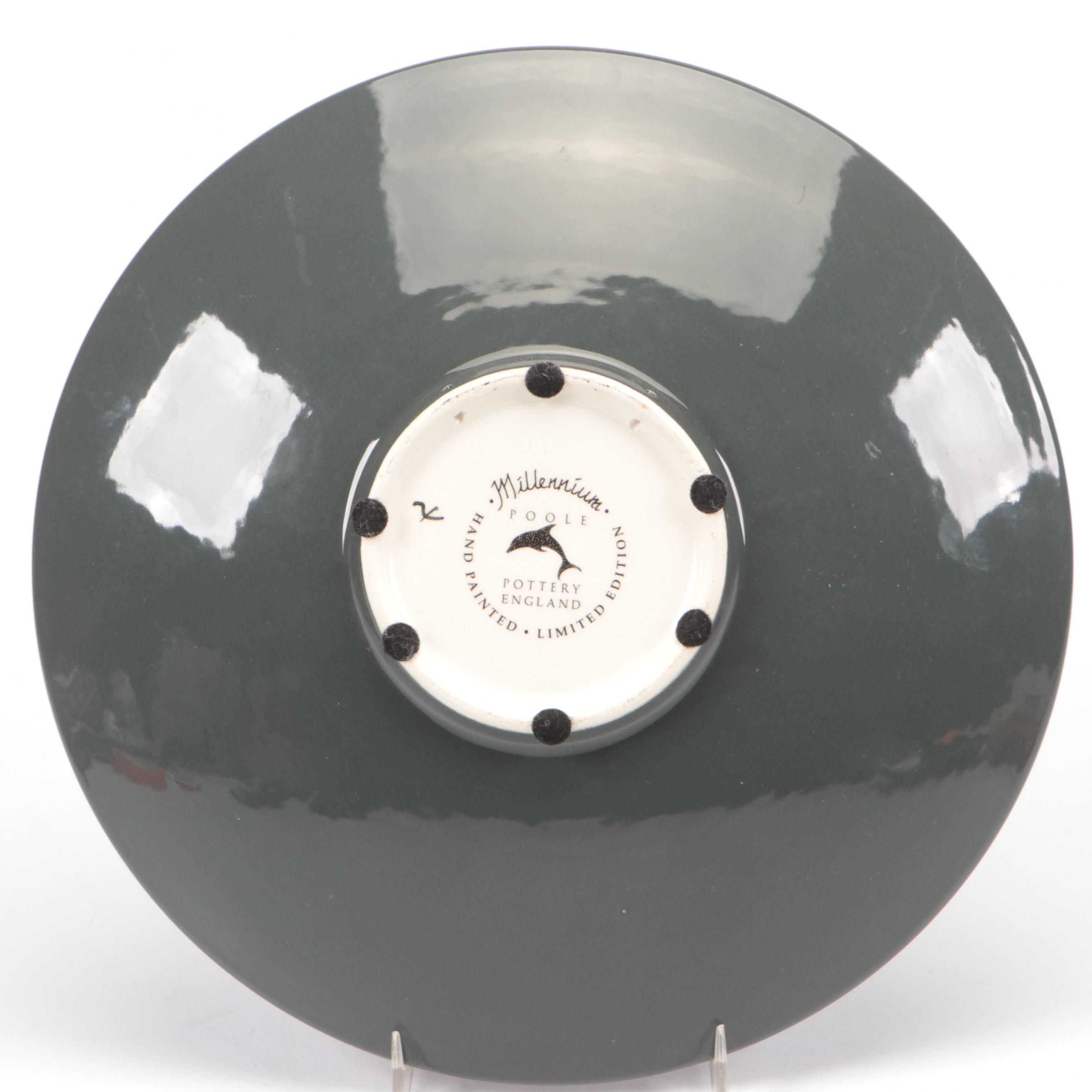 Studio Art Pottery Slab-Formed Tray with Other Plate and Resin Paperweight