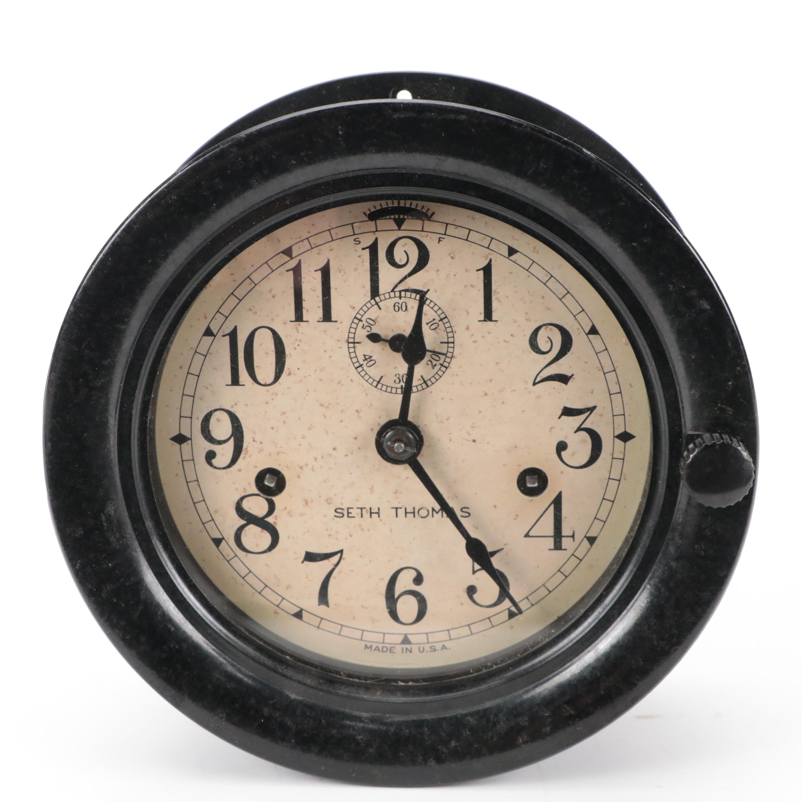 Seth Thomas Nautical Ship Wall Clock, Early to Mid-20th Century