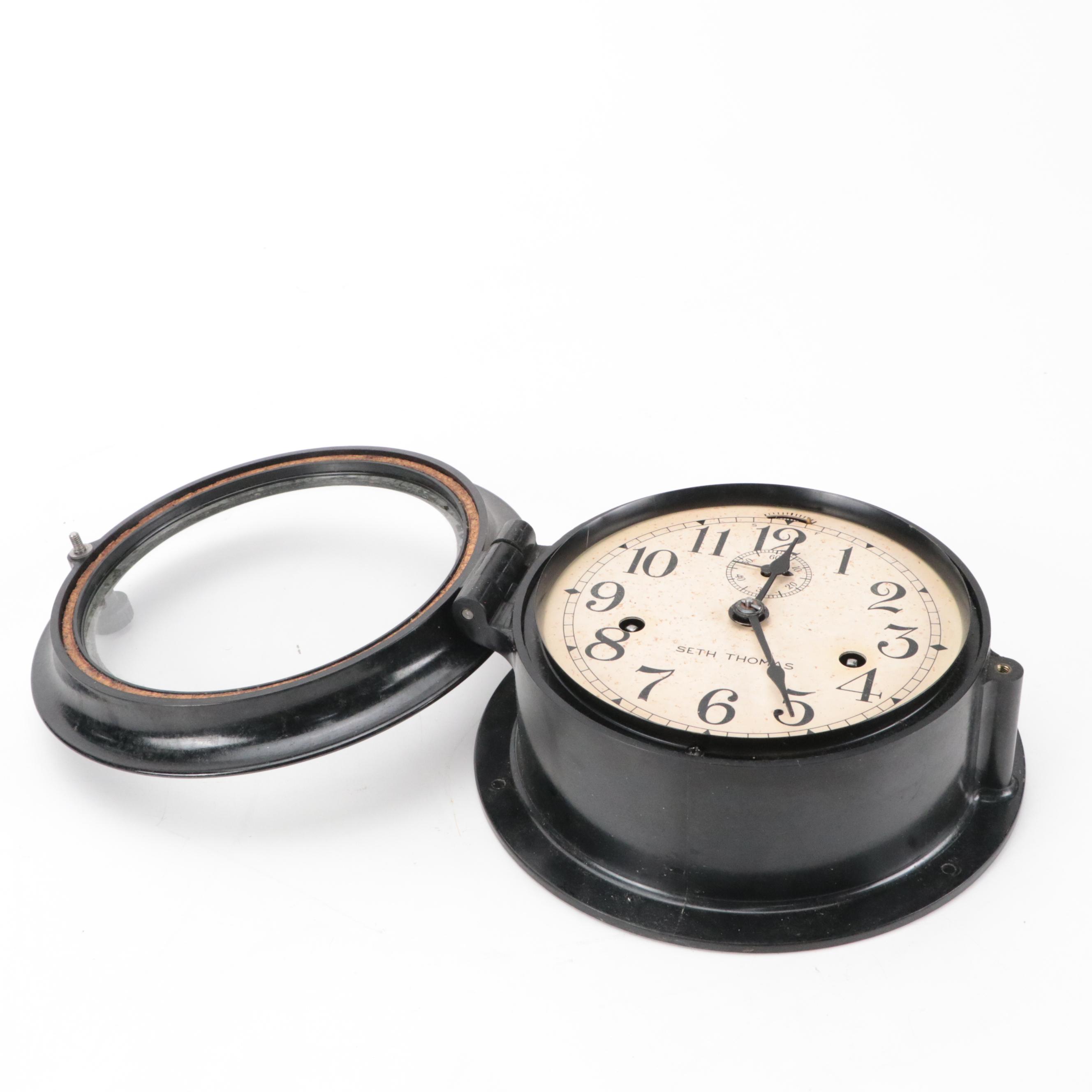 Seth Thomas Nautical Ship Wall Clock, Early to Mid-20th Century