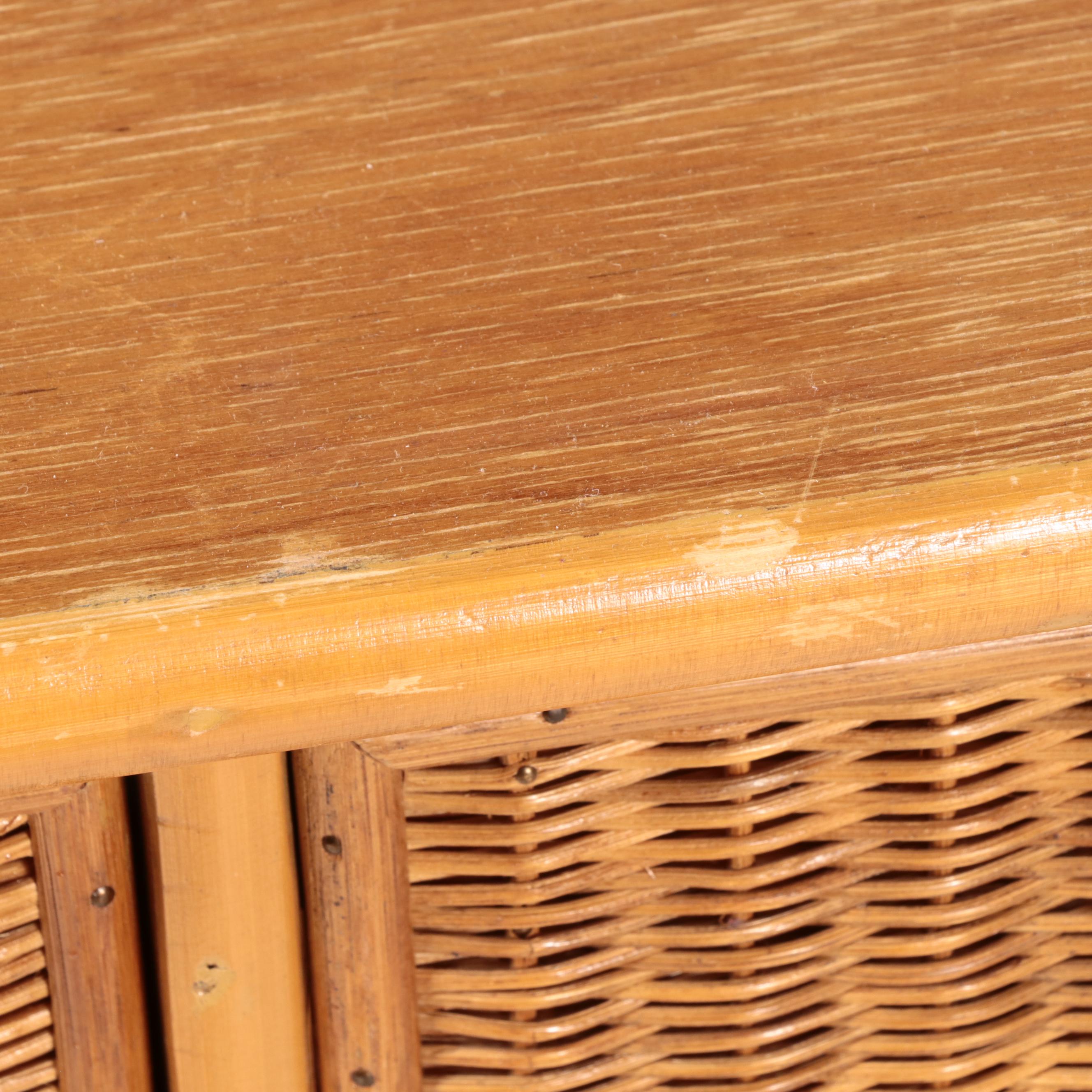 Mid Century Modern Style Bamboo and Rattan Desk, Mid to Late 20th Century