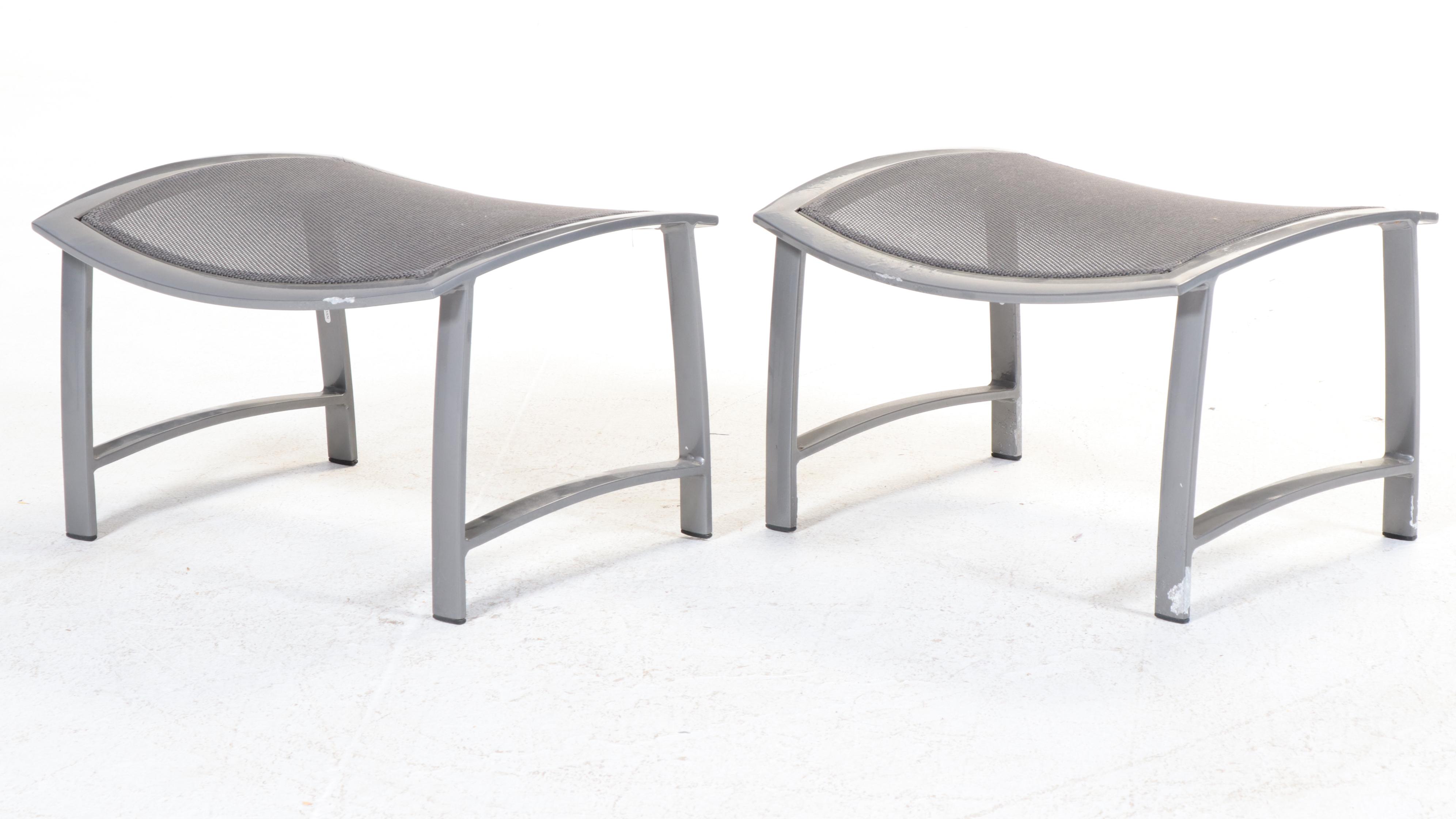 Brown Jordan Metal and Mesh Patio Armchairs, Footstools and More