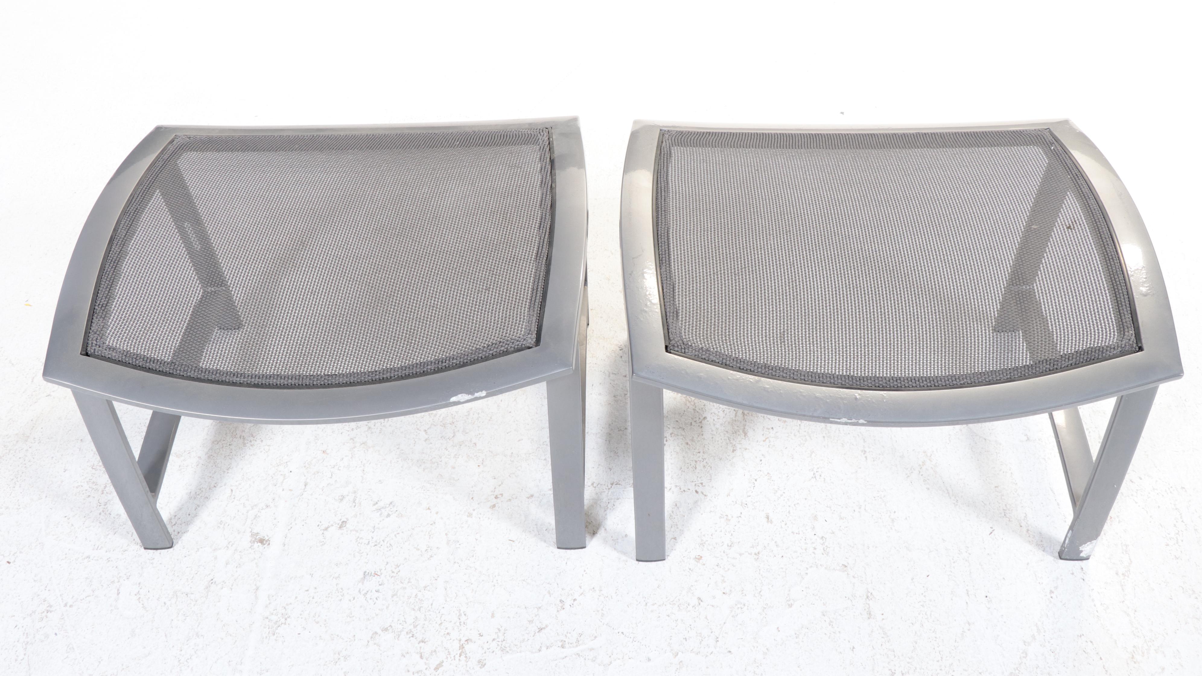 Brown Jordan Metal and Mesh Patio Armchairs, Footstools and More