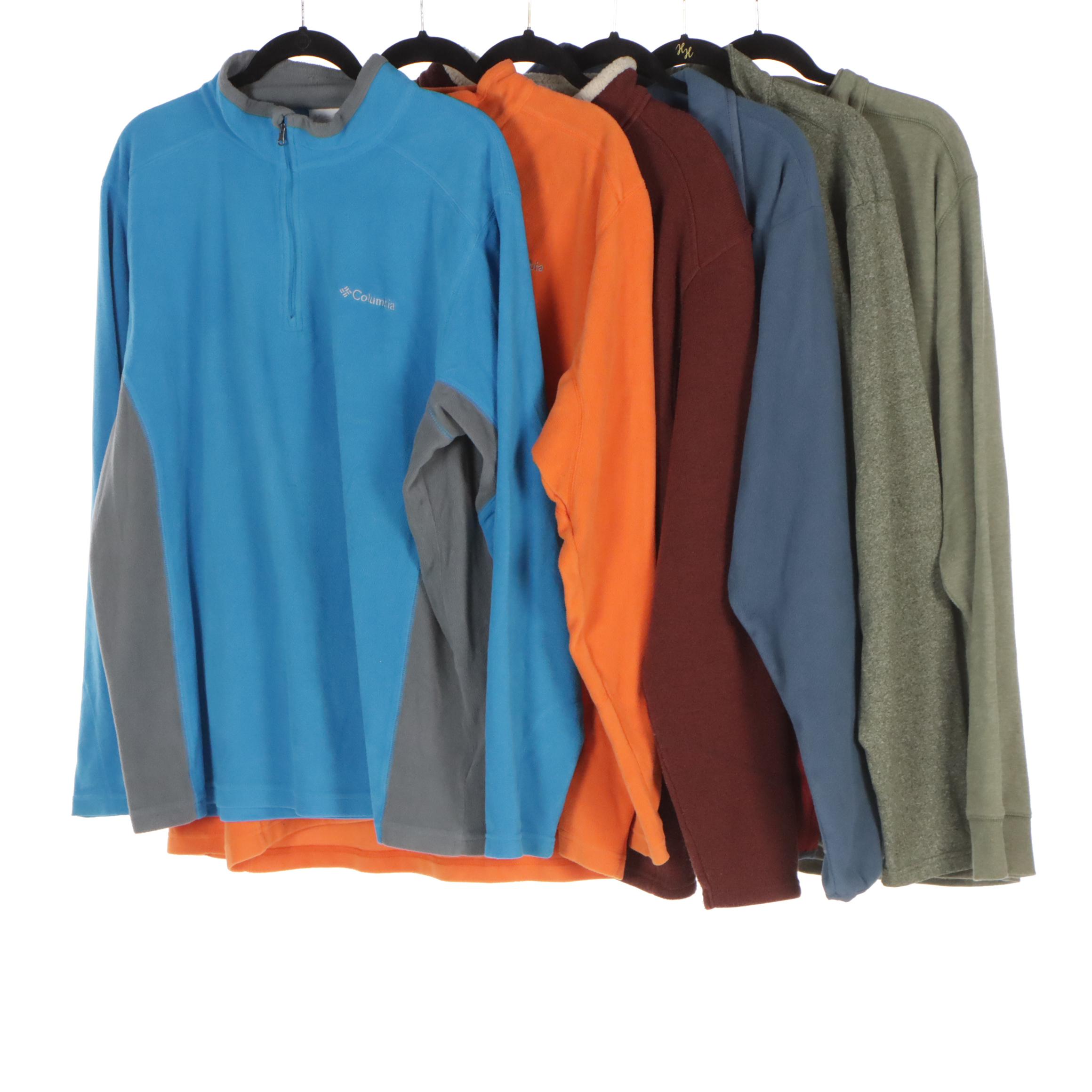 Men's Columbia Fleece, Cotton and More Three-Quarter Zip Pullovers