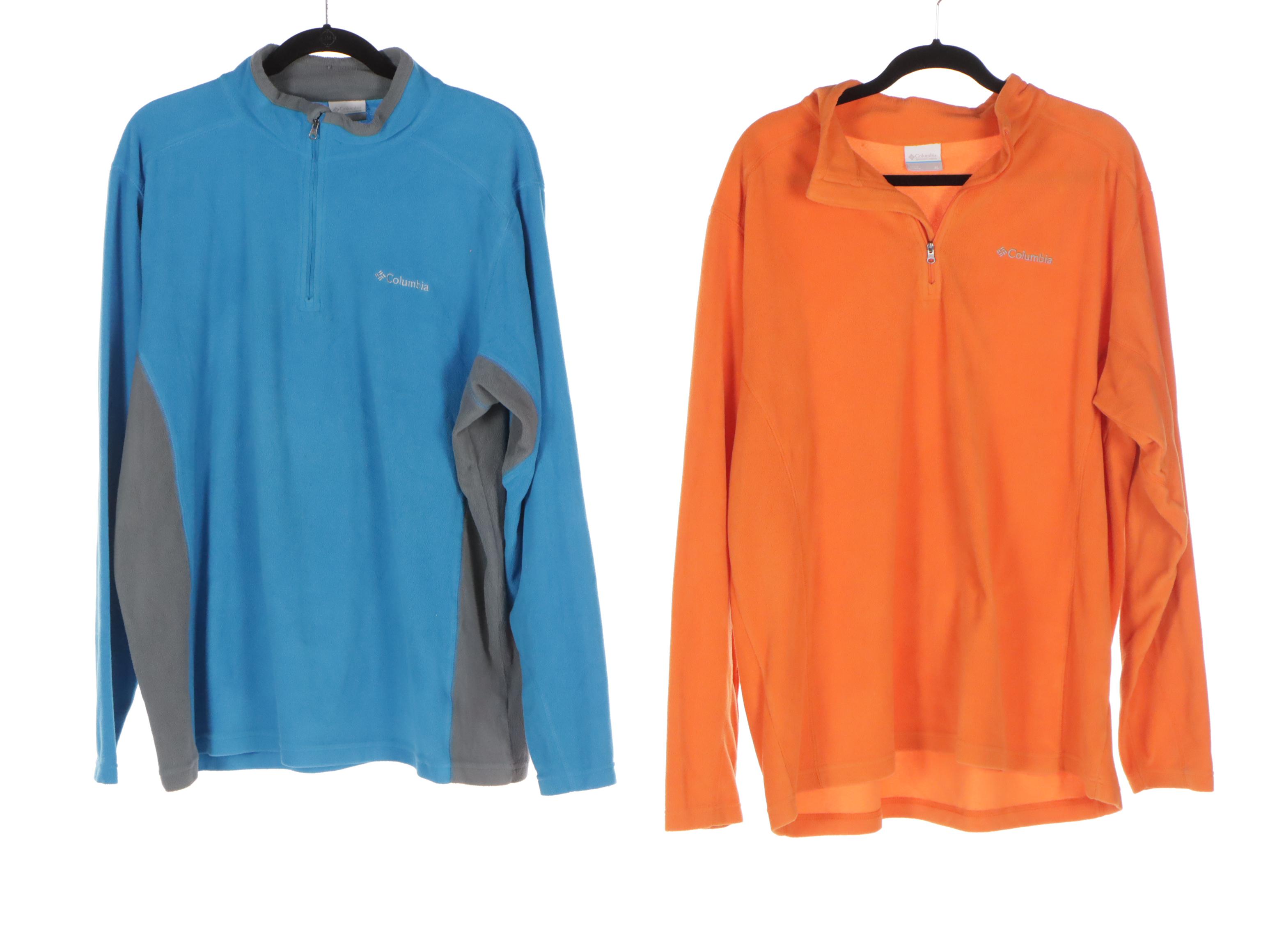 Men's Columbia Fleece, Cotton and More Three-Quarter Zip Pullovers