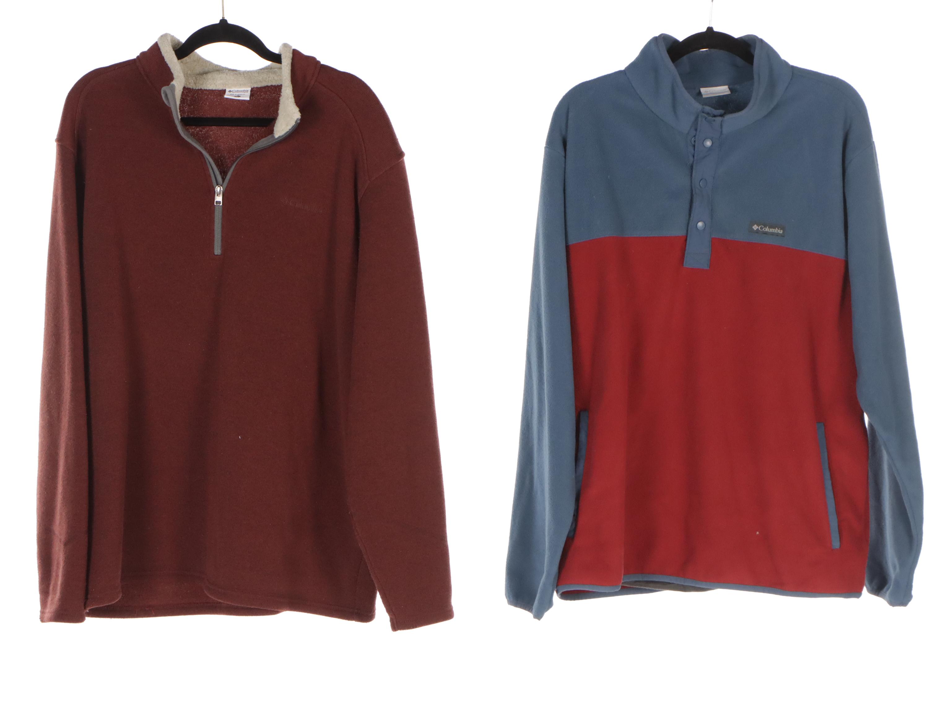 Men's Columbia Fleece, Cotton and More Three-Quarter Zip Pullovers