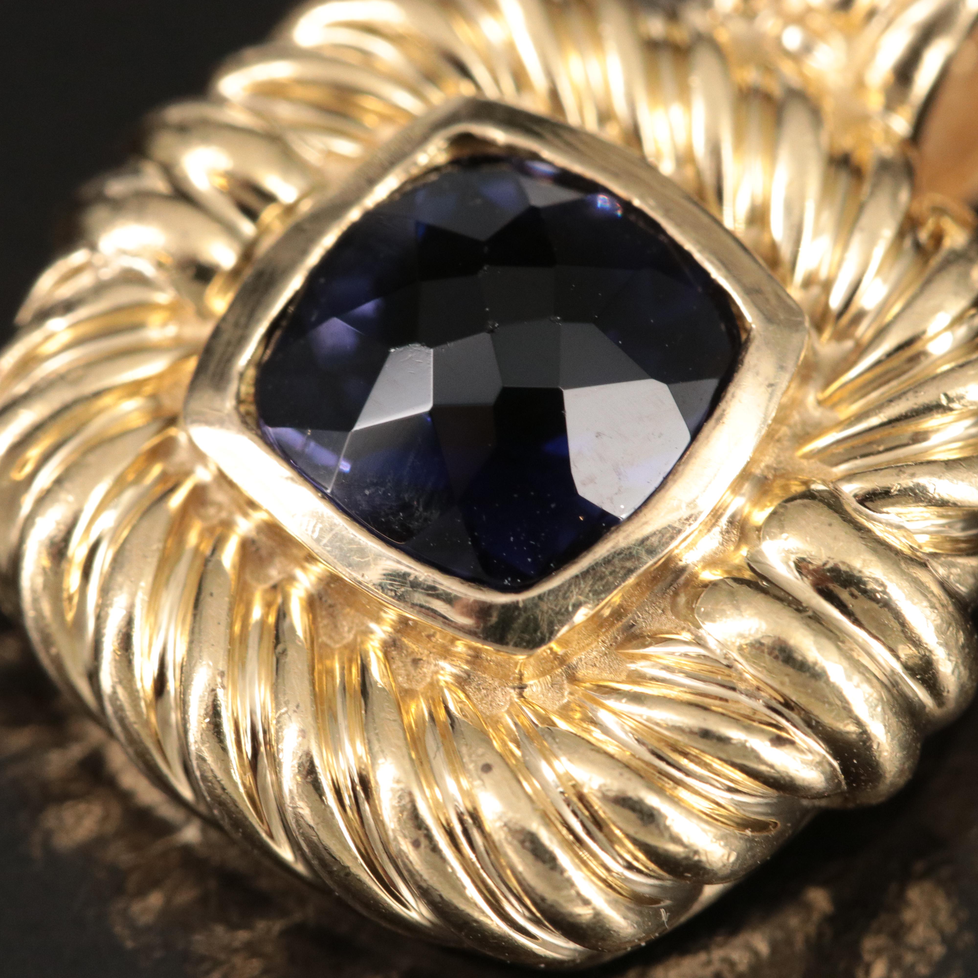 David Yurman 18K Iolite Cable Enhancer Pendant