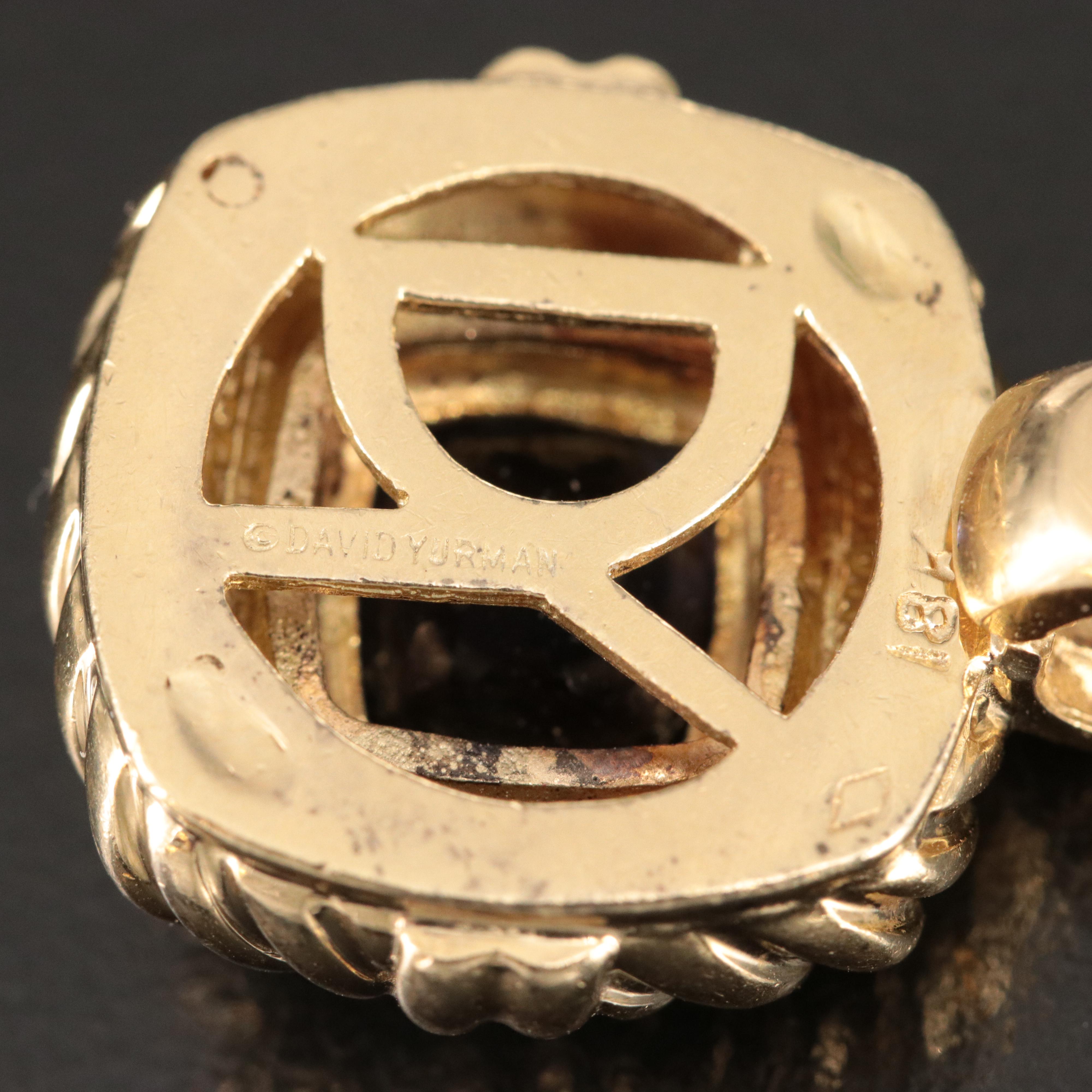 David Yurman 18K Iolite Cable Enhancer Pendant