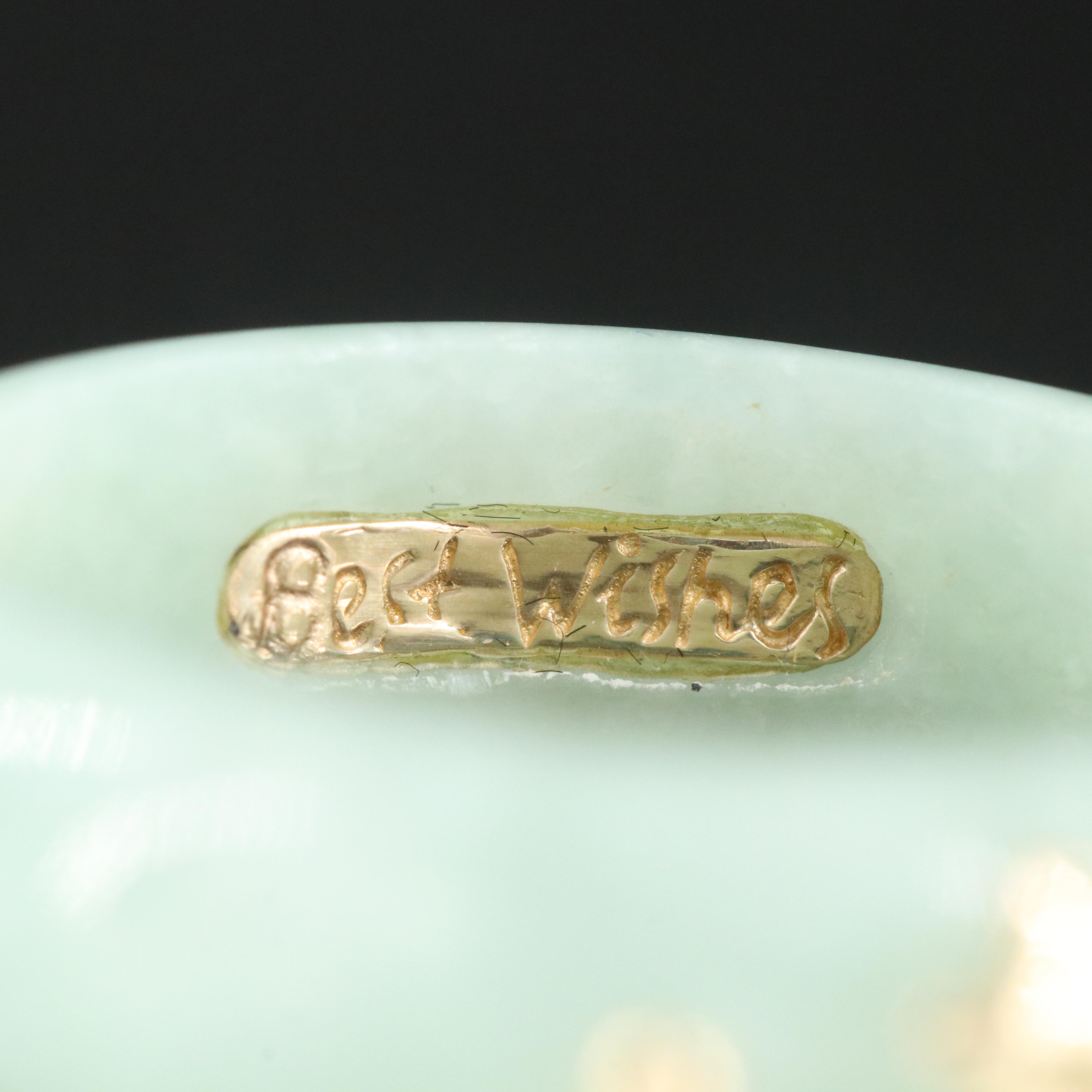 Jadeite Hololith Ring with 14K Accents