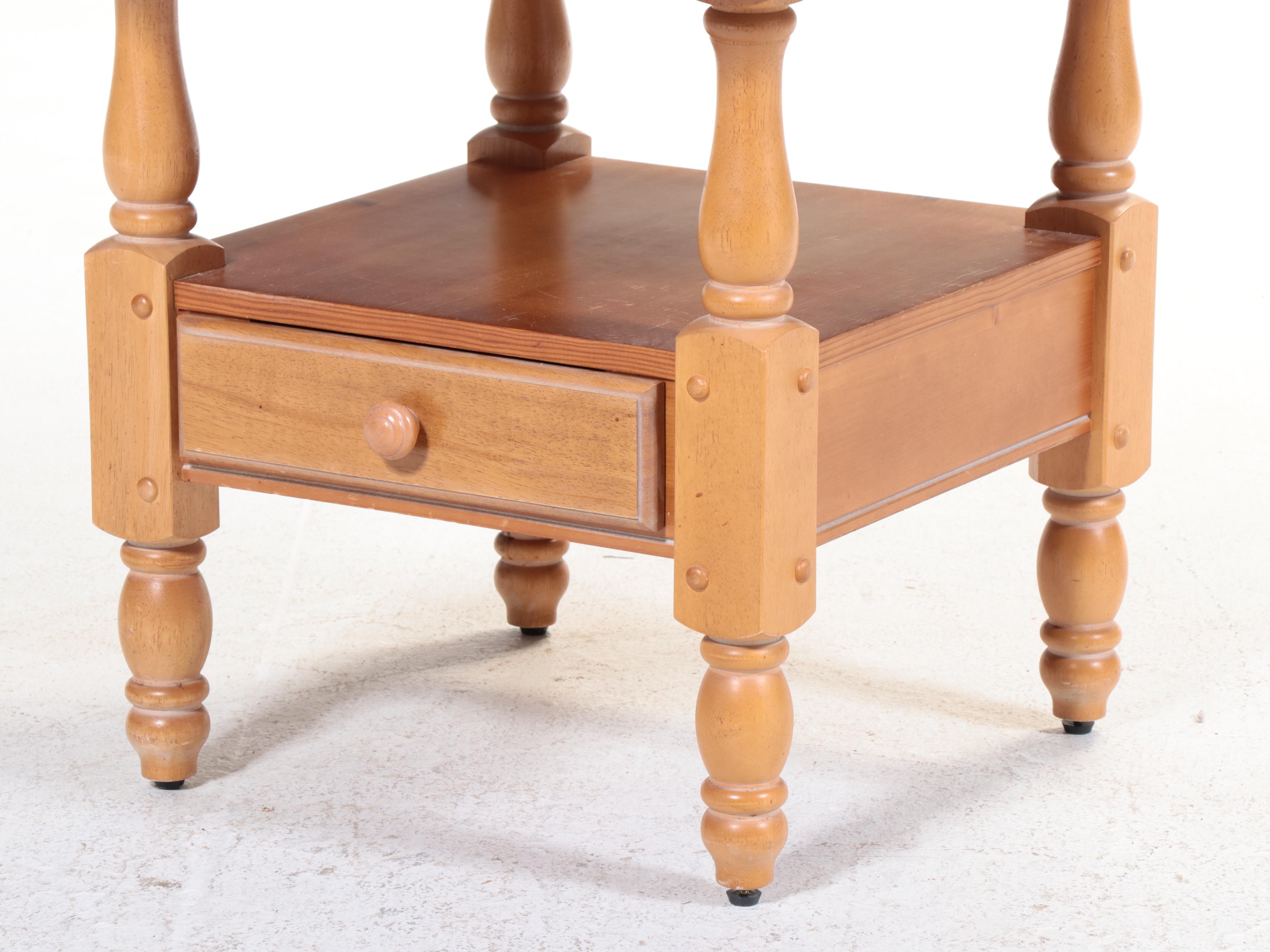 Five Stencil-Decorated L. Hitchcock Chairs with Pine Table