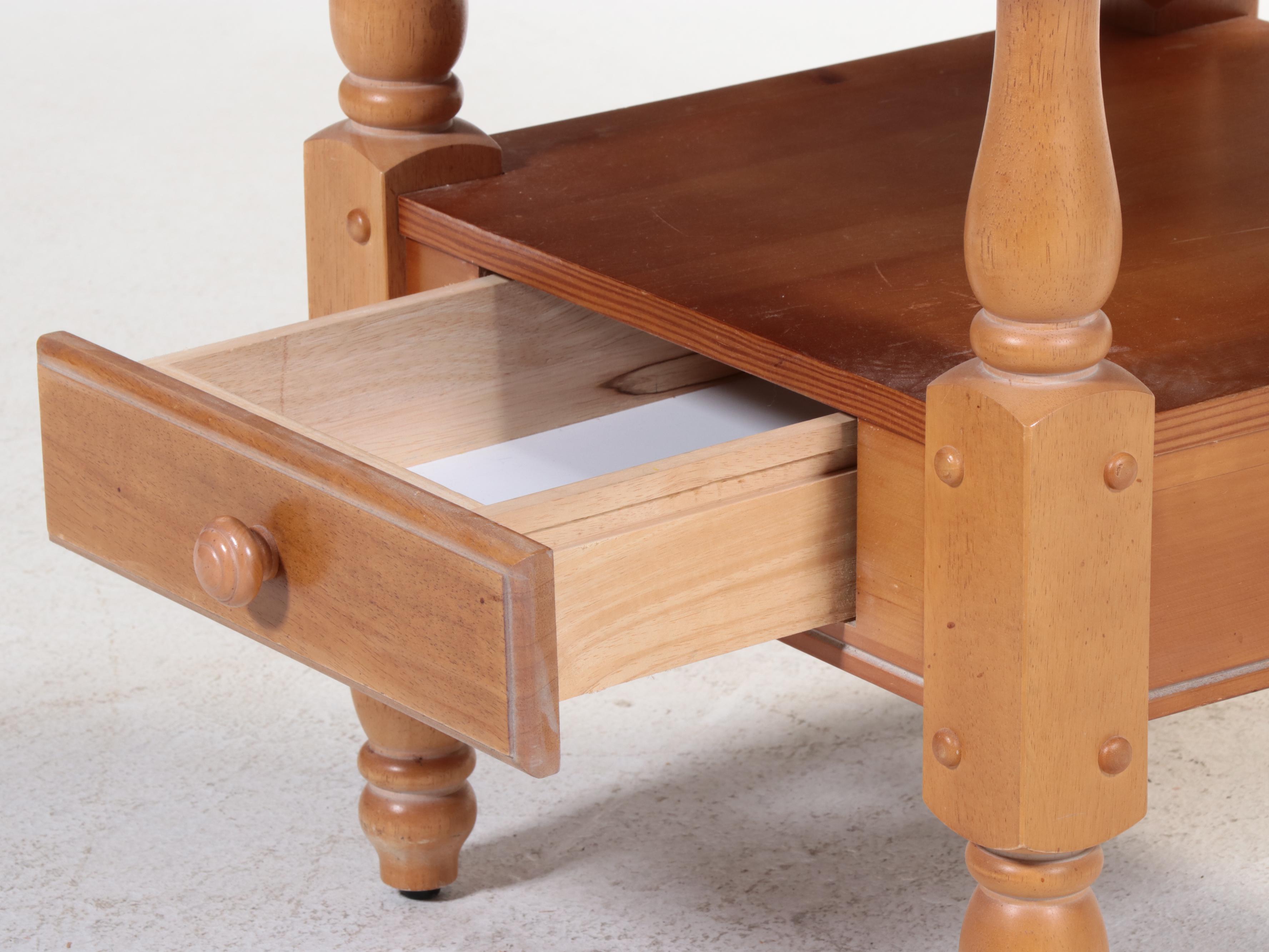 Five Stencil-Decorated L. Hitchcock Chairs with Pine Table