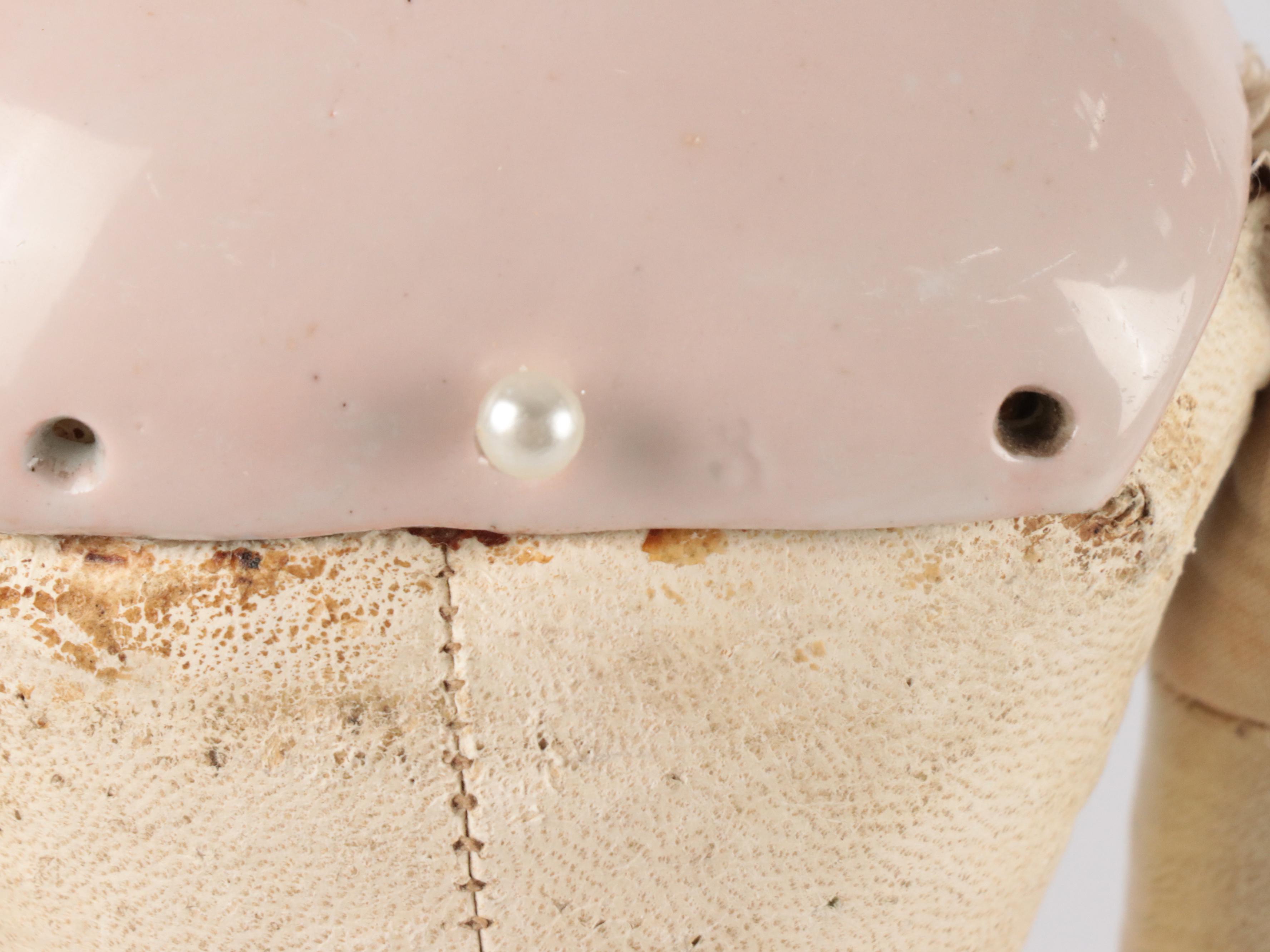 German Queen Victoria China Head Doll with Kid Leather Body, Mid-19th Century