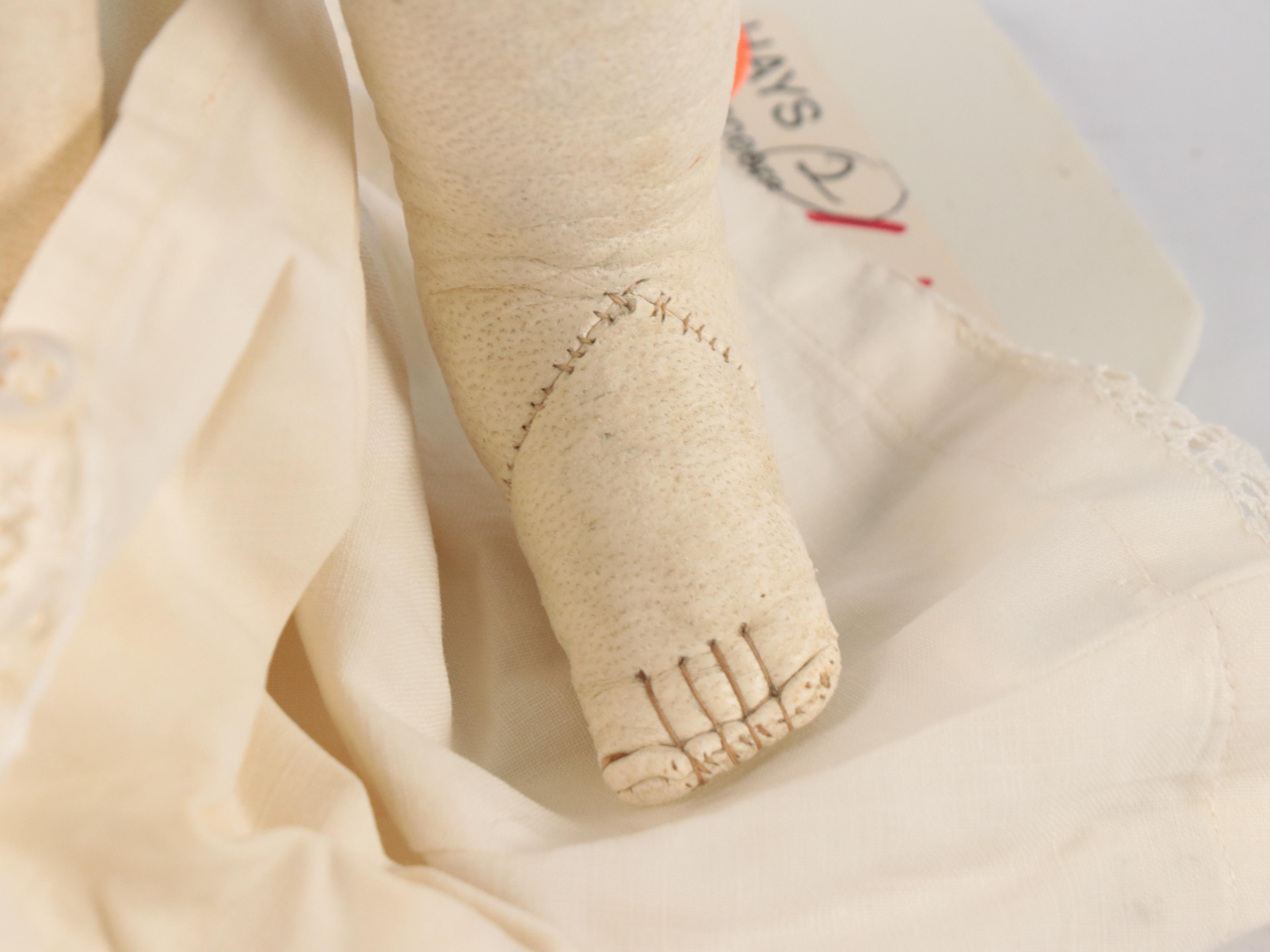 German Queen Victoria China Head Doll with Kid Leather Body, Mid-19th Century