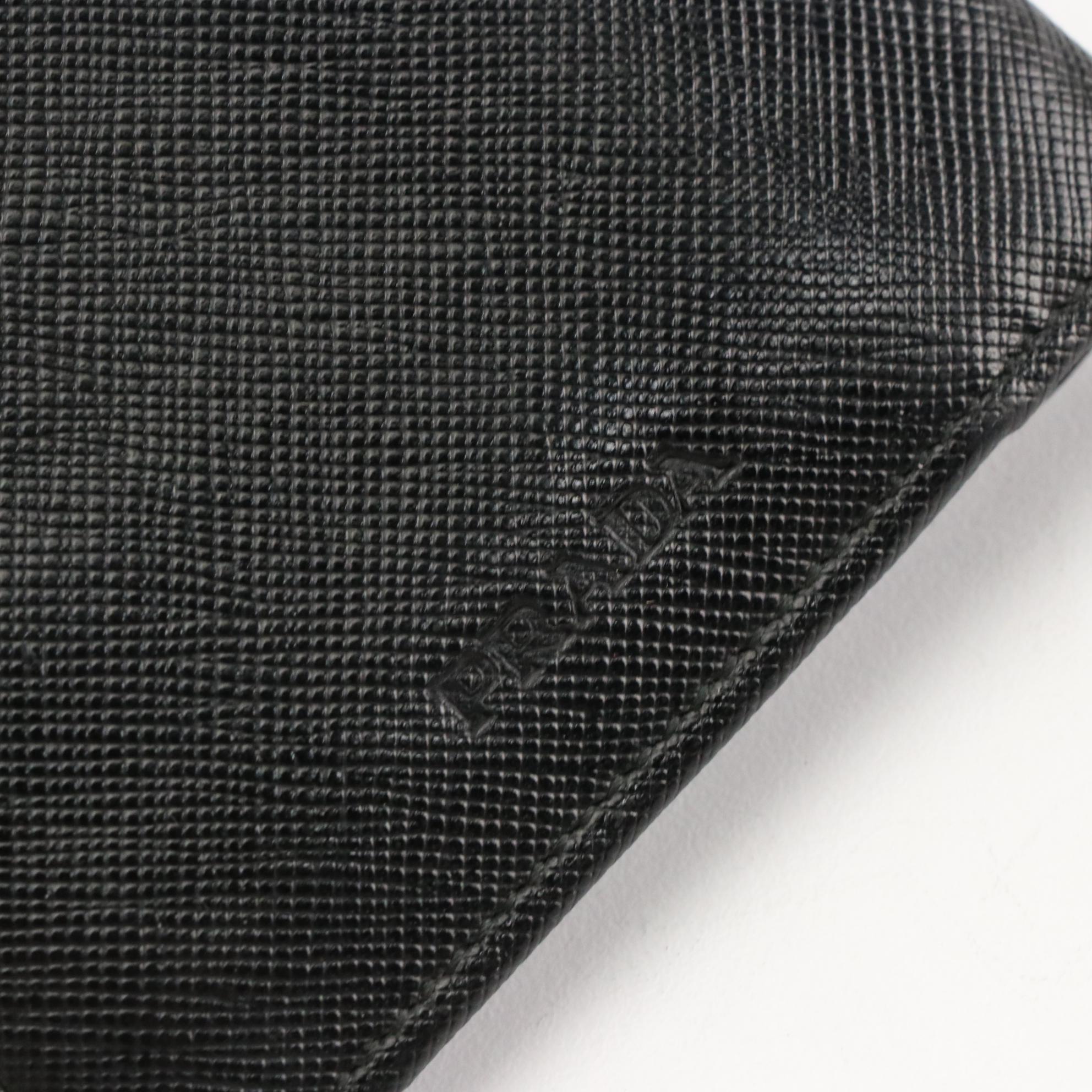 Prada Bifold Long Wallet in Black Saffiano Leather