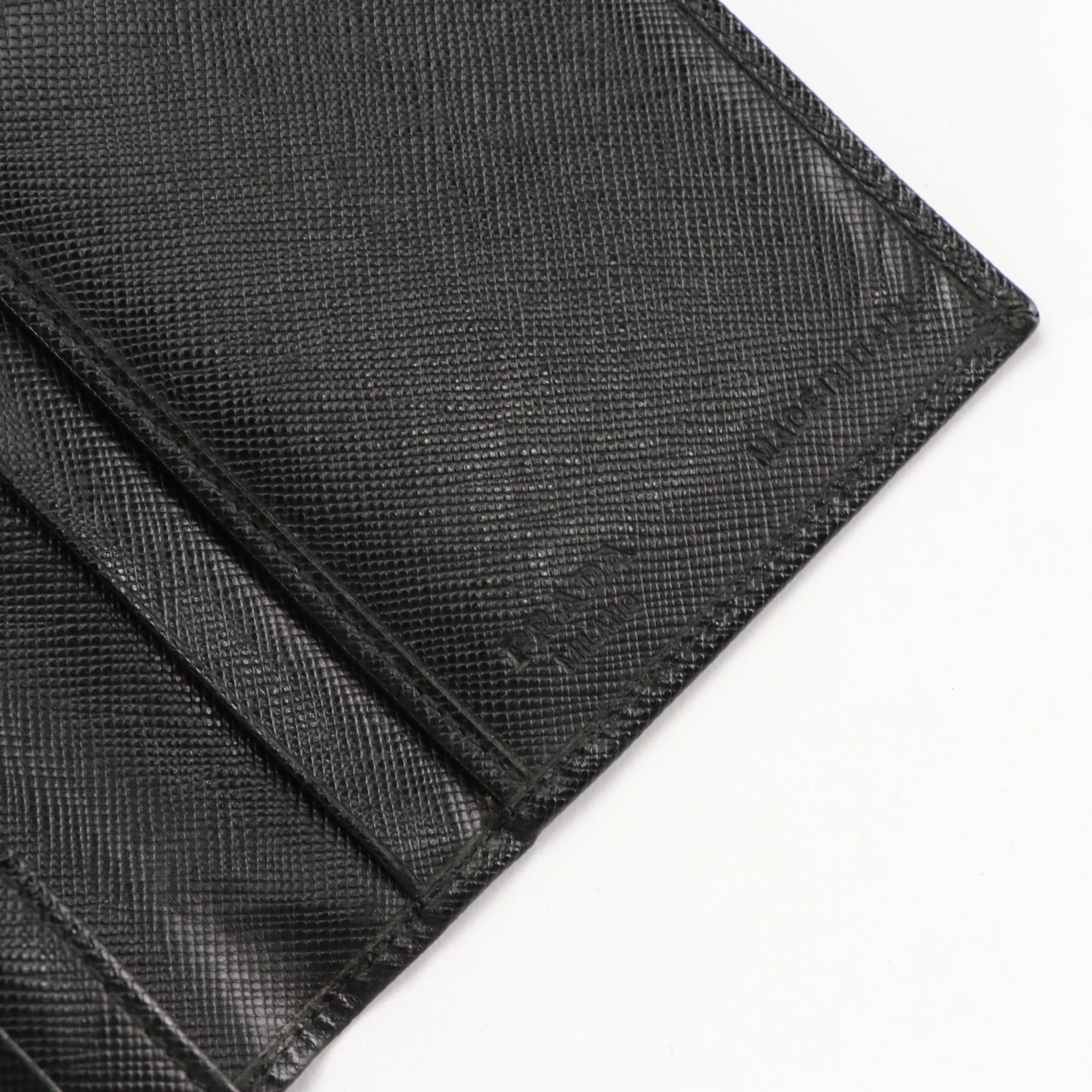 Prada Bifold Long Wallet in Black Saffiano Leather