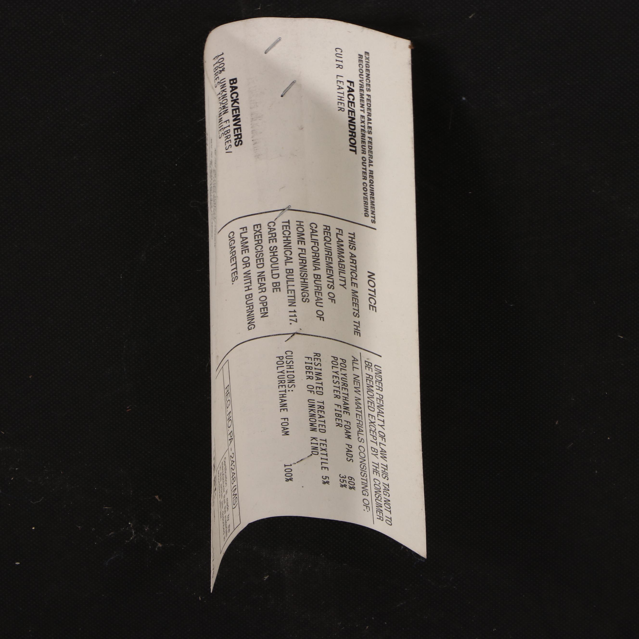 Lane Leather Roll-Arm Sofa with Nailheads