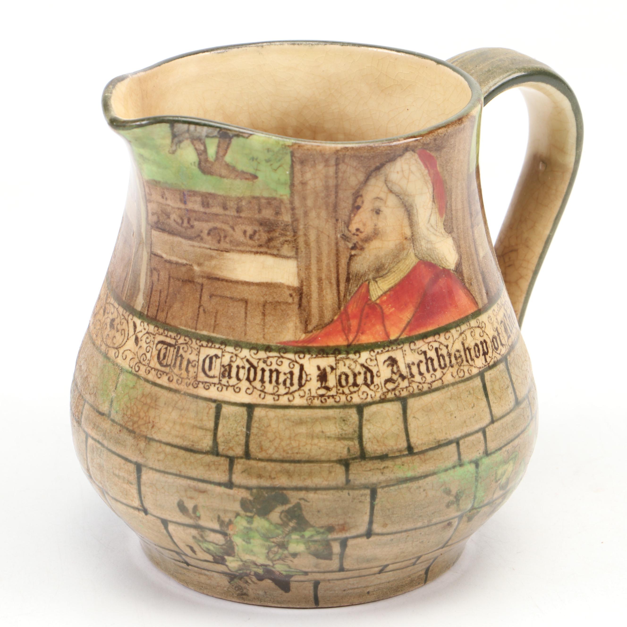 Royal Doulton "The Jackdaw of Rheims" Pitcher with Majolica Charger and Decor