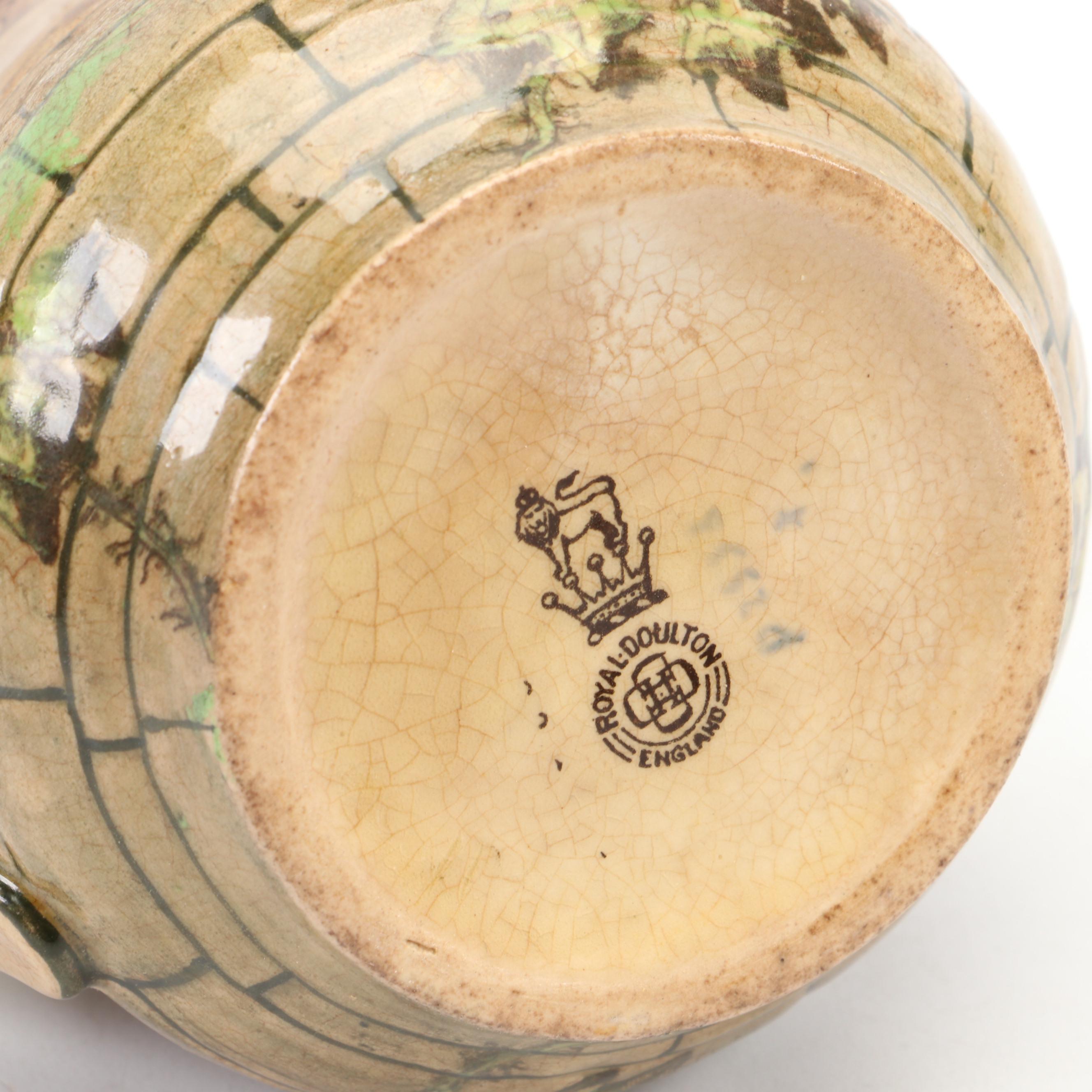 Royal Doulton "The Jackdaw of Rheims" Pitcher with Majolica Charger and Decor