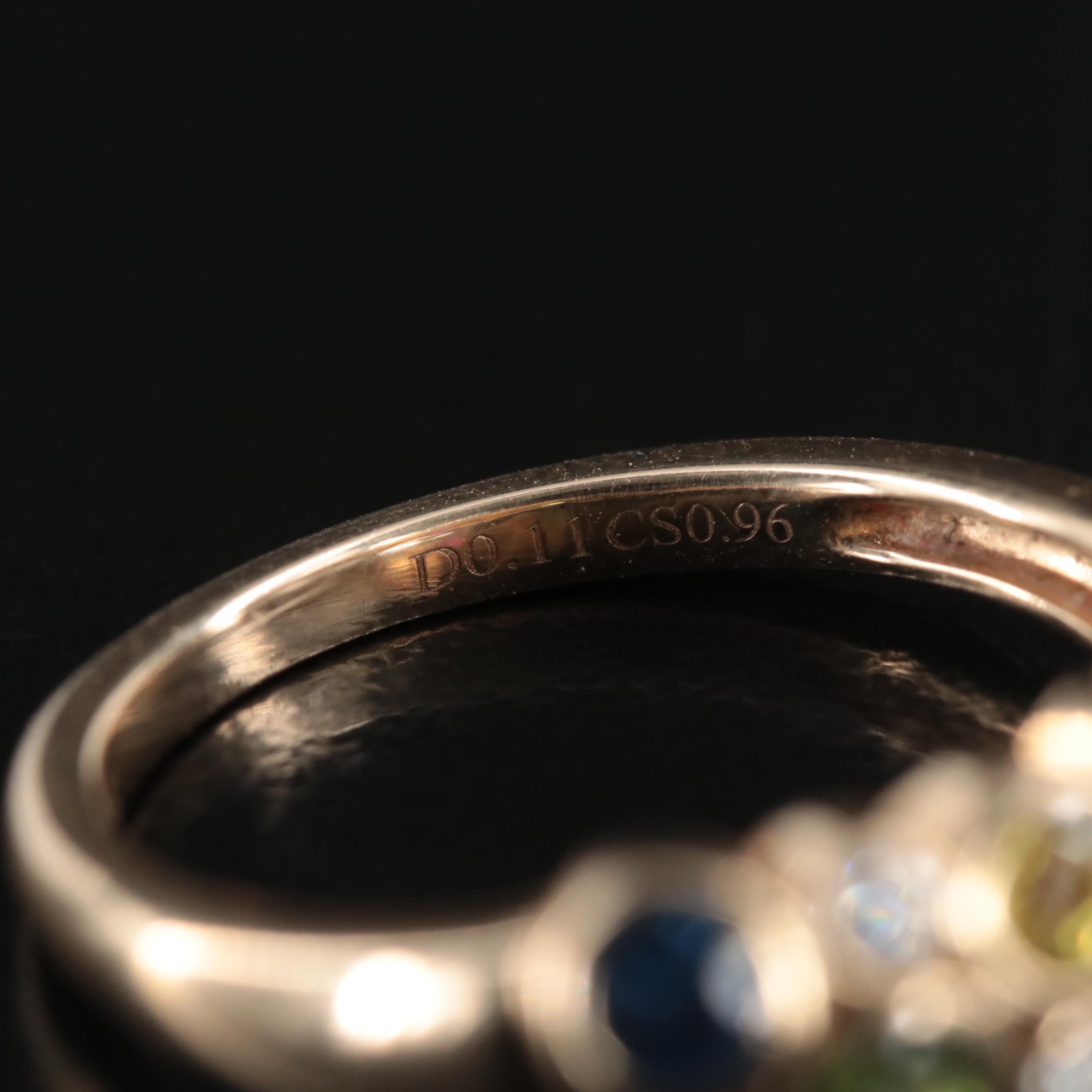 14K Sapphire, Ruby and Diamond Ring