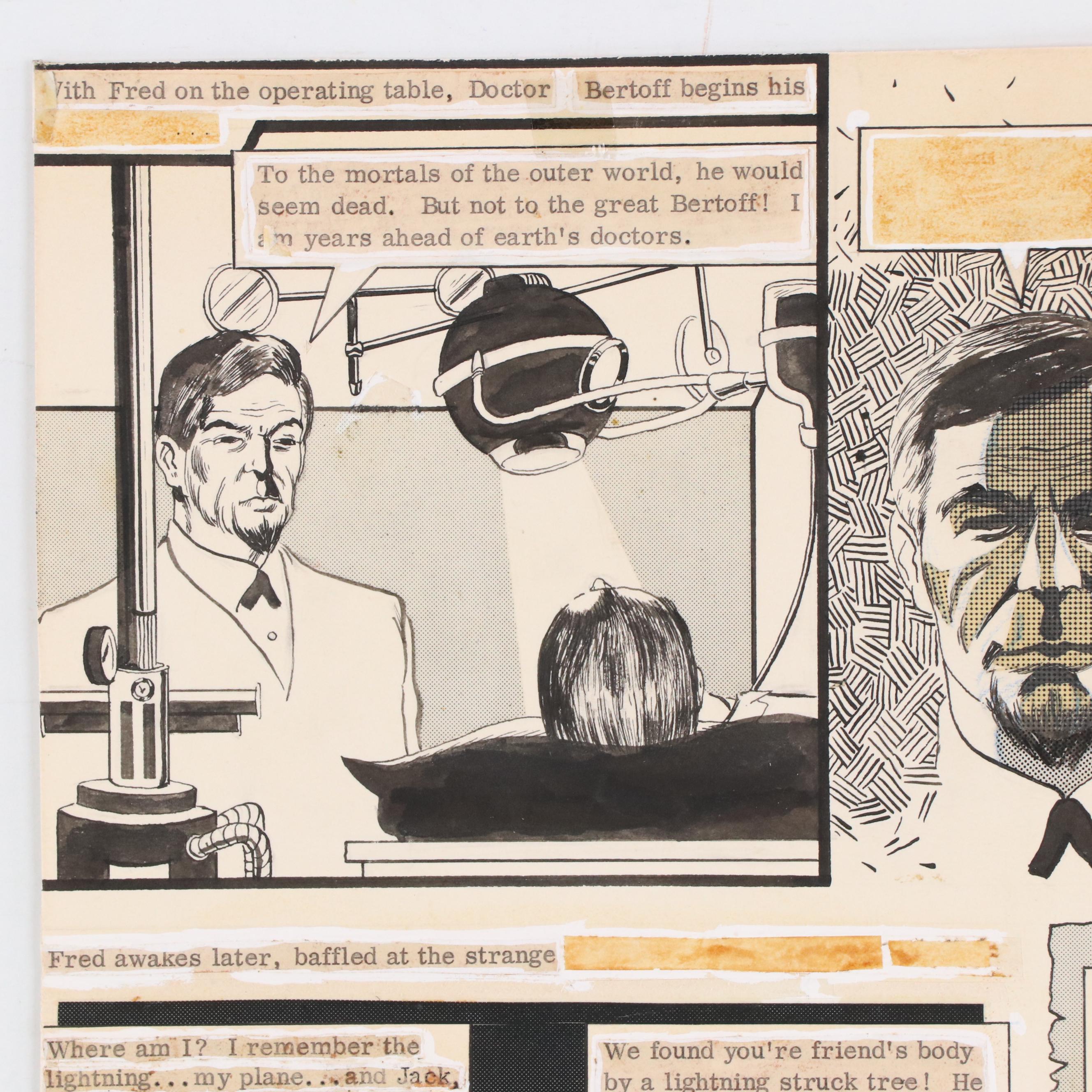 Joe Simon "Blue Bolt" Pen and Ink Comic Page Drawing, 1940