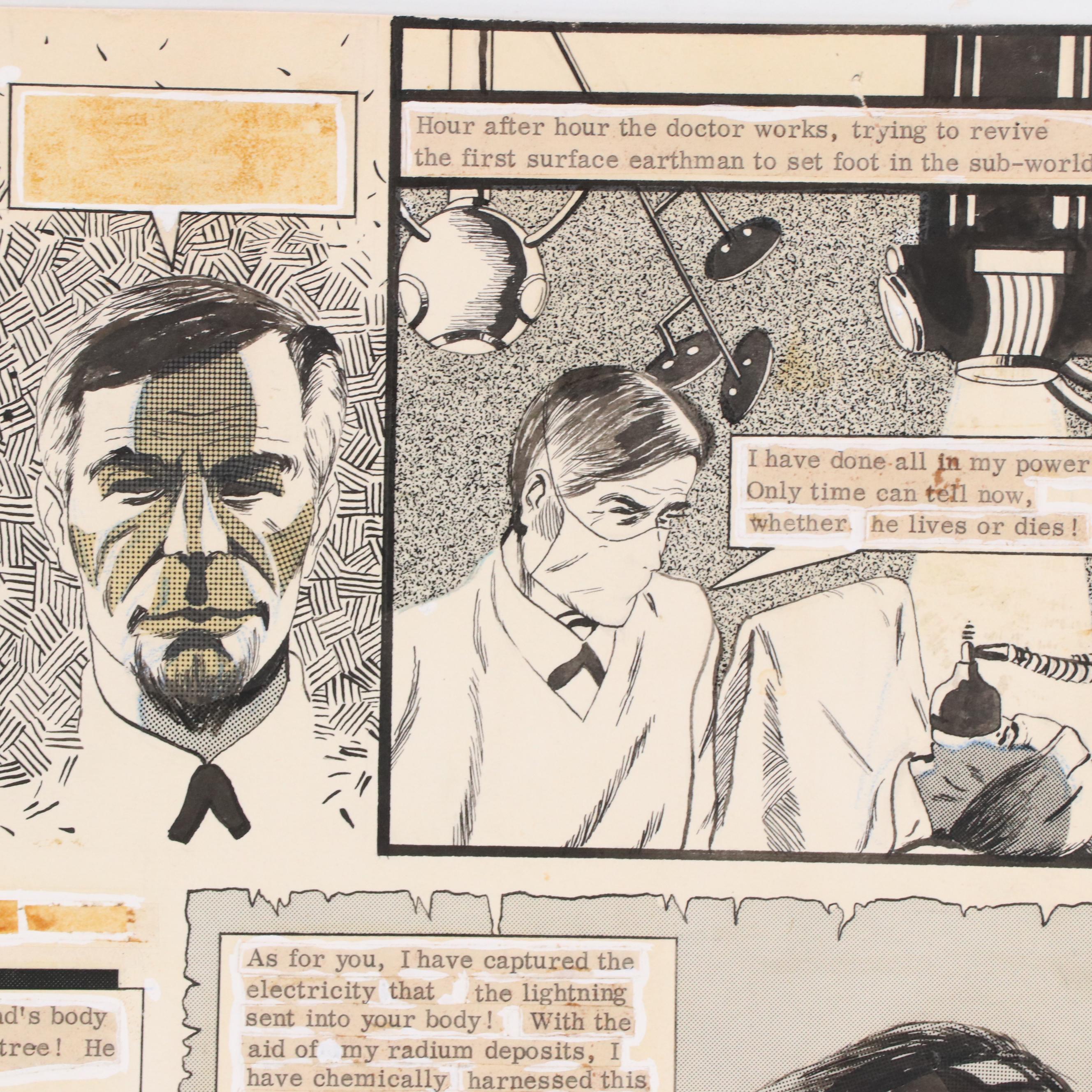 Joe Simon "Blue Bolt" Pen and Ink Comic Page Drawing, 1940