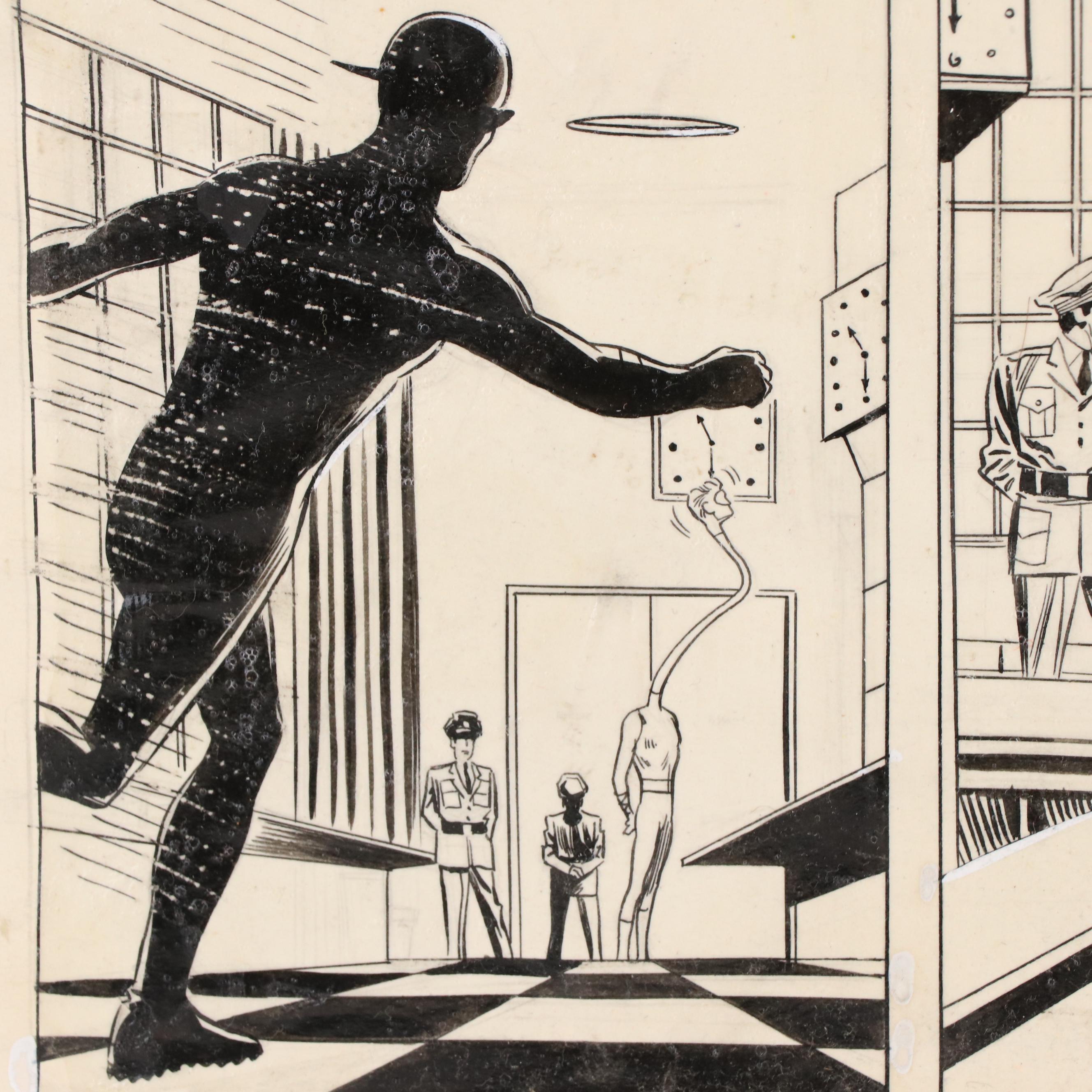 Ruben Moreira "The Flash" Pencil and Ink Comic Page Drawing, 1963