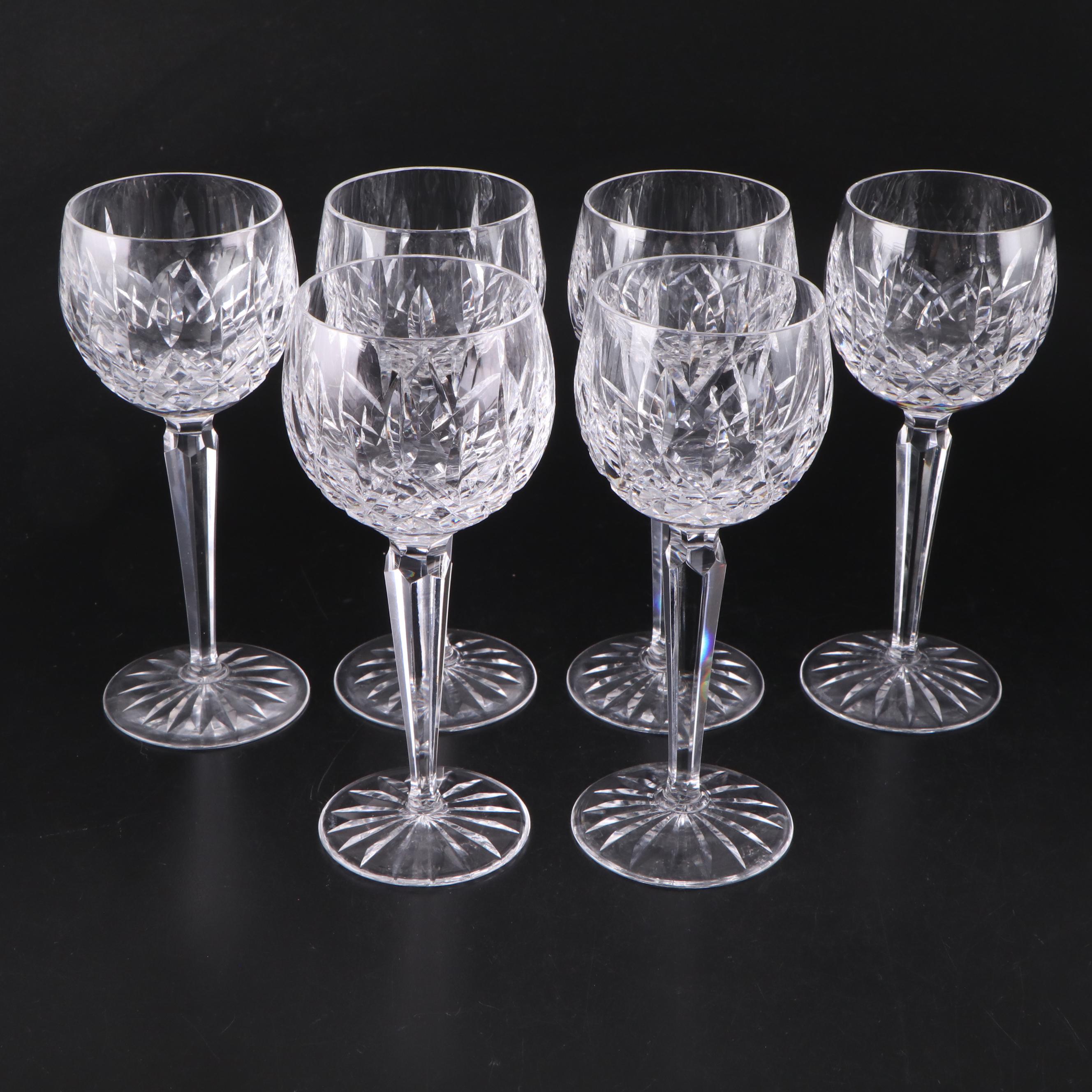Waterford "Lismore" Crystal Hock Wine Glasses