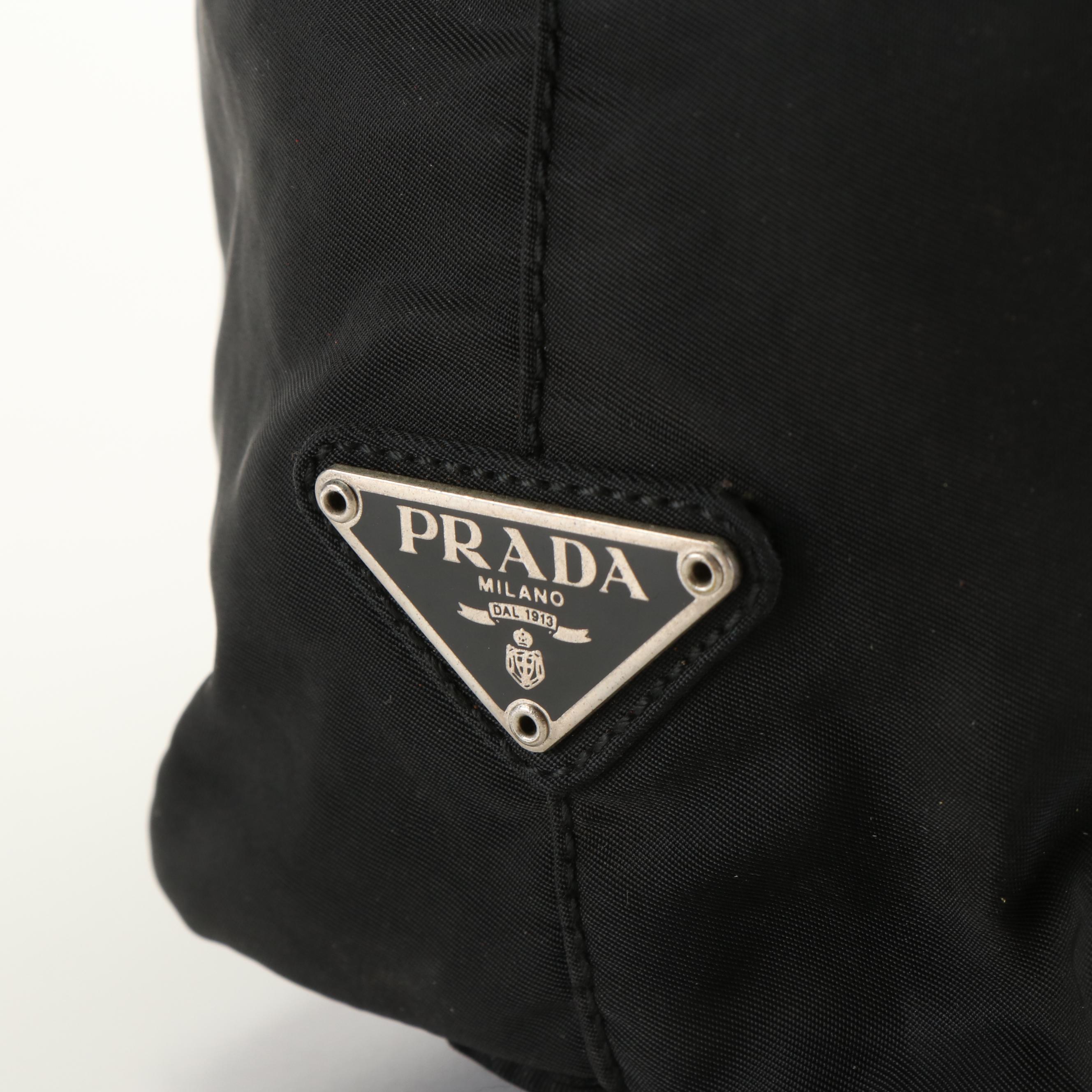 Prada Tessuto Black Nylon Lucite Top Handle Bag