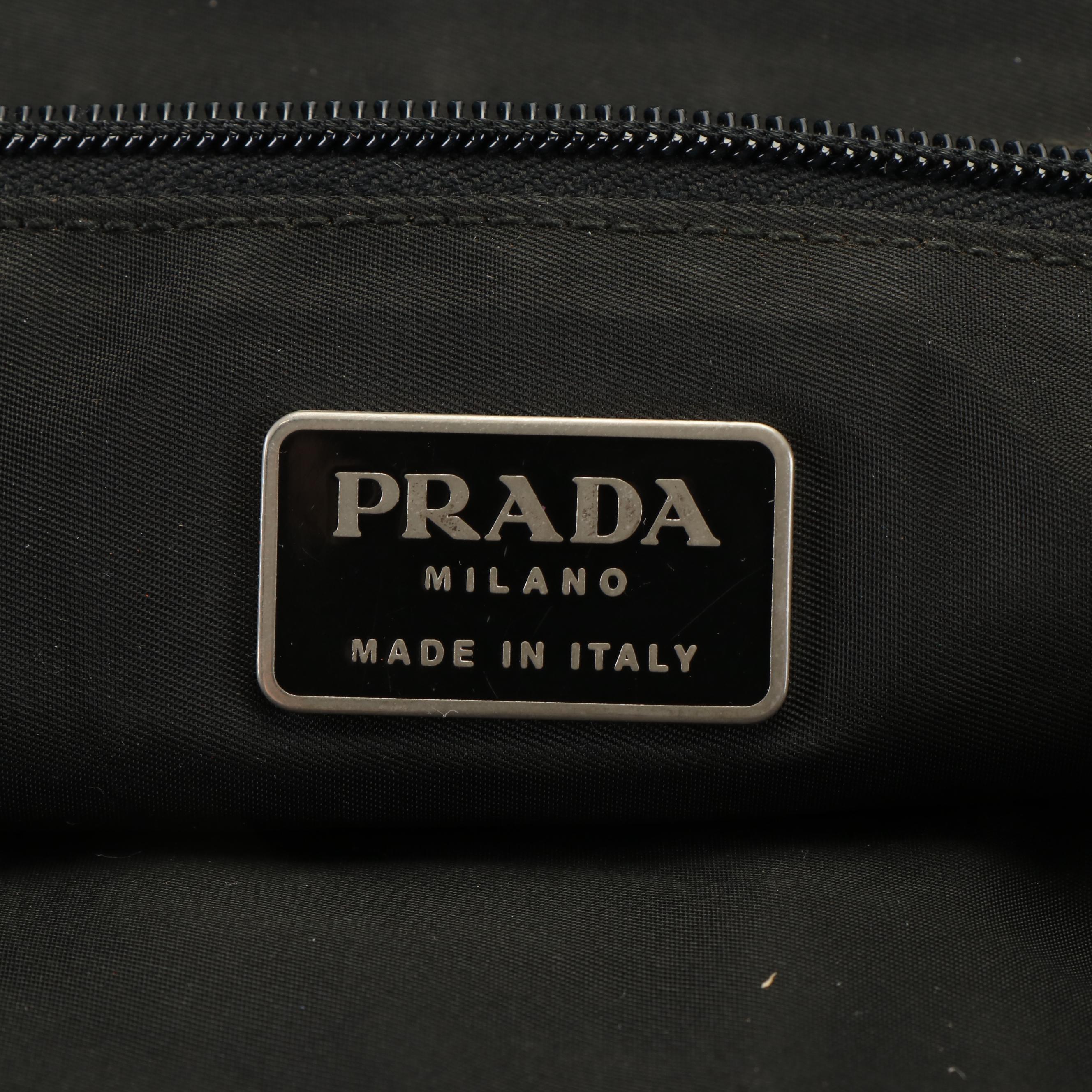 Prada Tessuto Black Nylon Lucite Top Handle Bag
