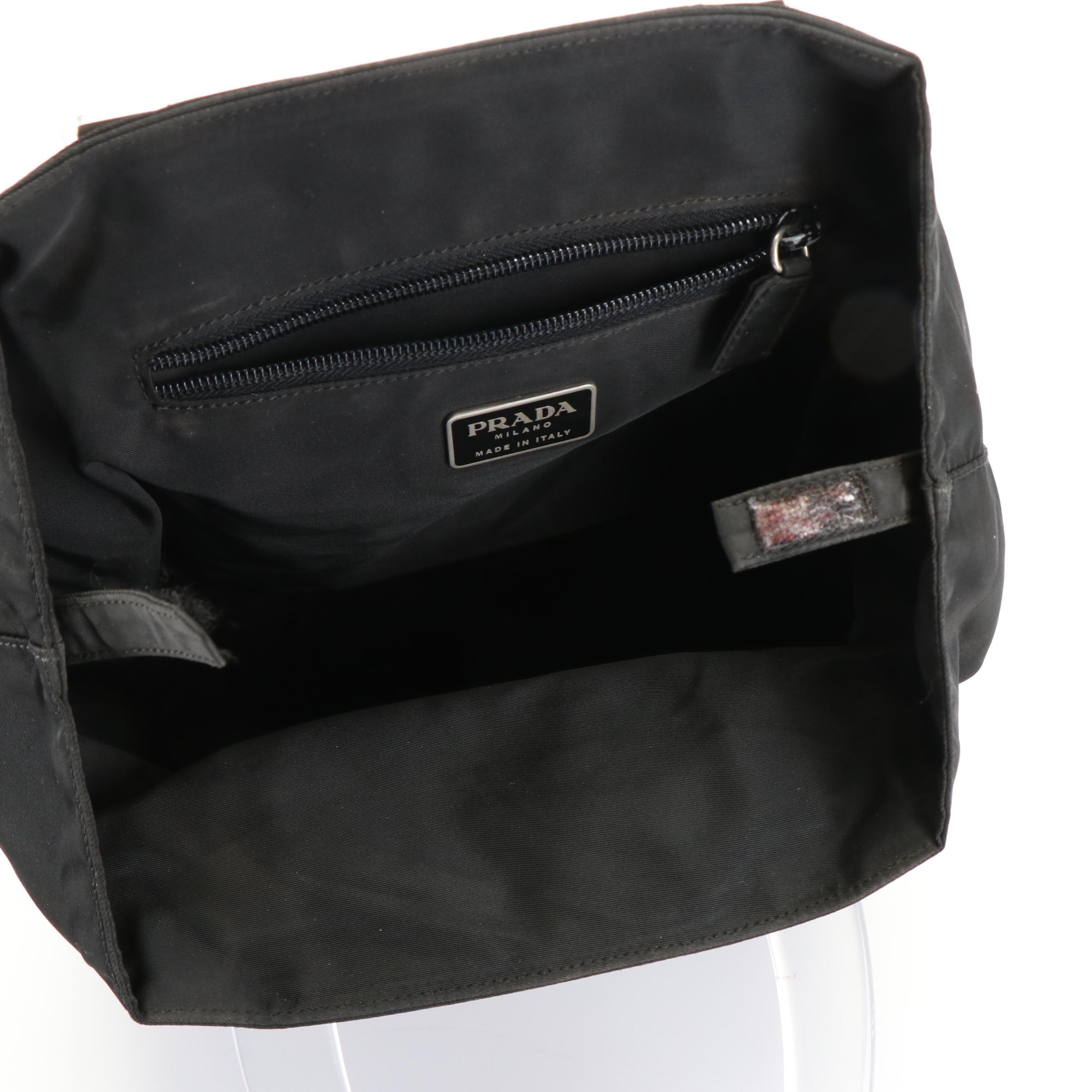 Prada Tessuto Black Nylon Lucite Top Handle Bag