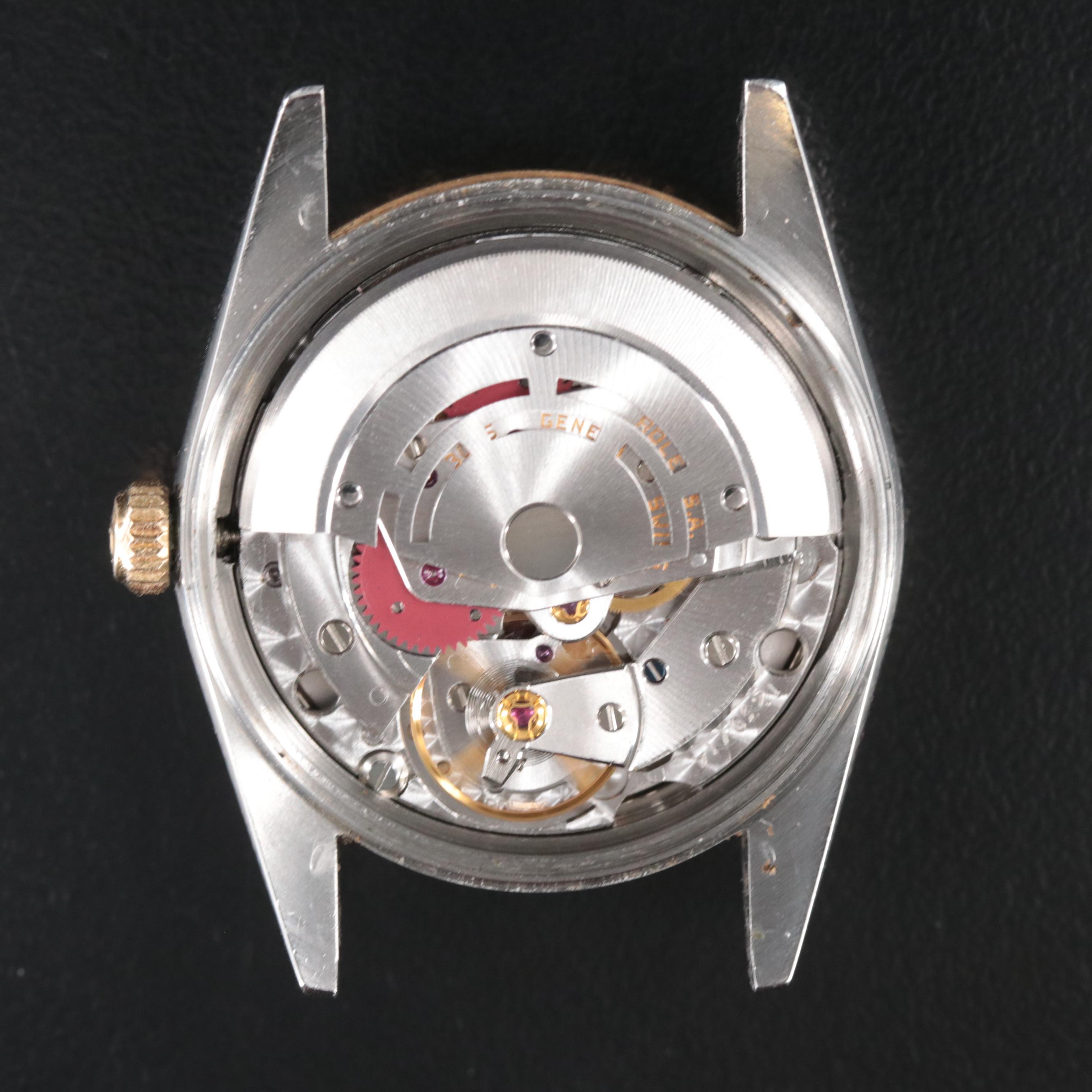 Rolex Date 18K Gold and Steel Champagne Index 34MM Automatic Watch