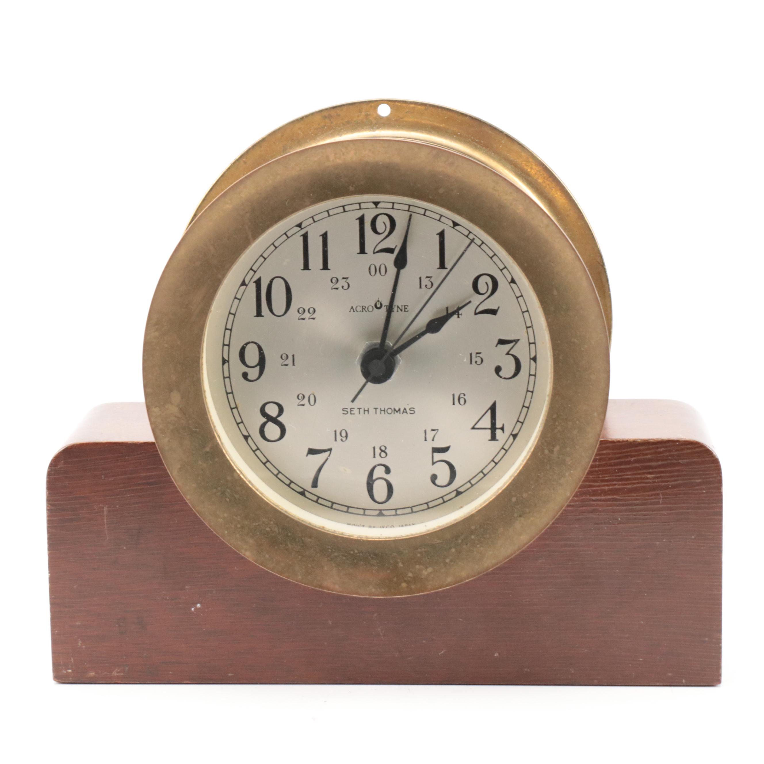 Seth Thomas Acrotyne Corsair Ship's Clock, Mid to Late 20th Century