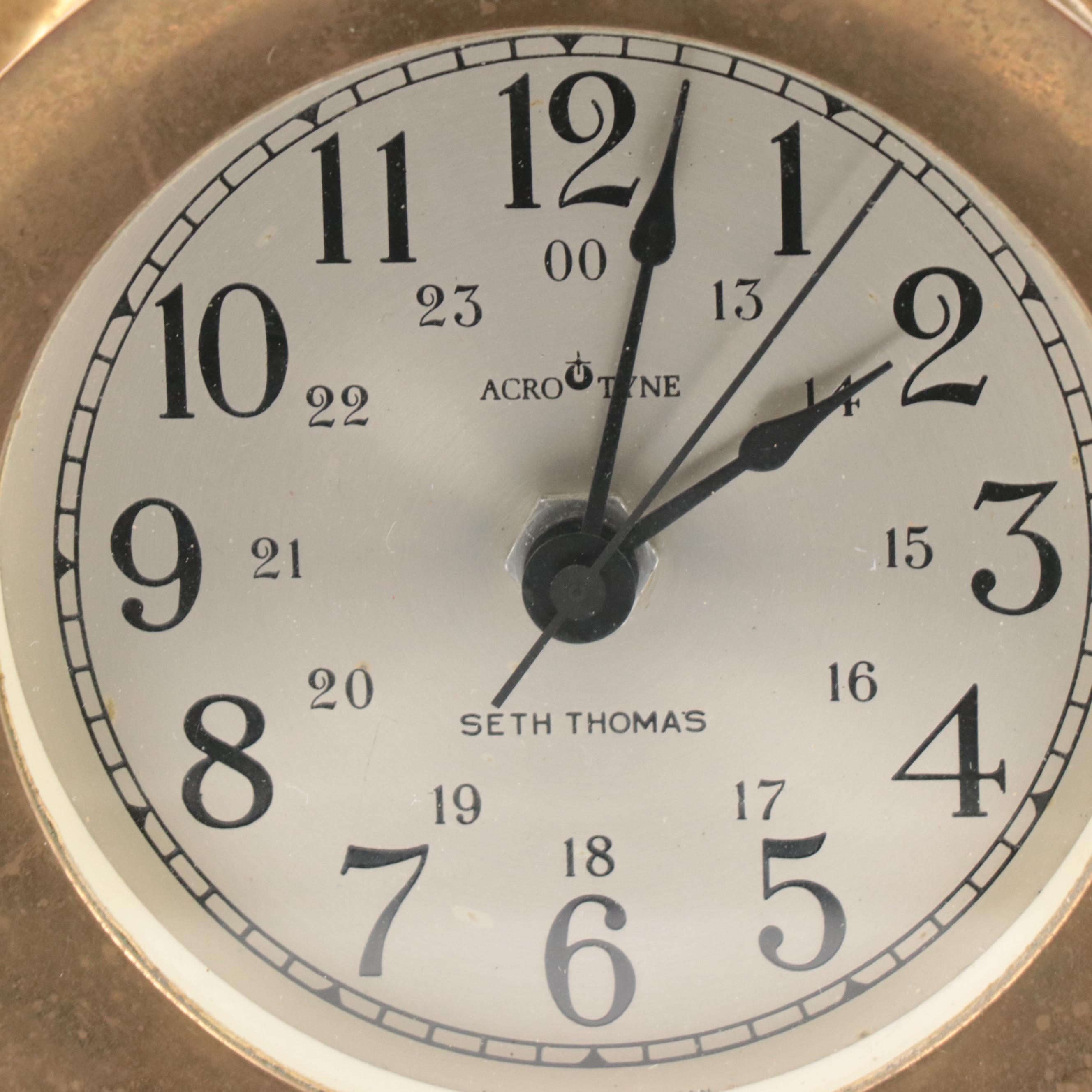 Seth Thomas Acrotyne Corsair Ship's Clock, Mid to Late 20th Century