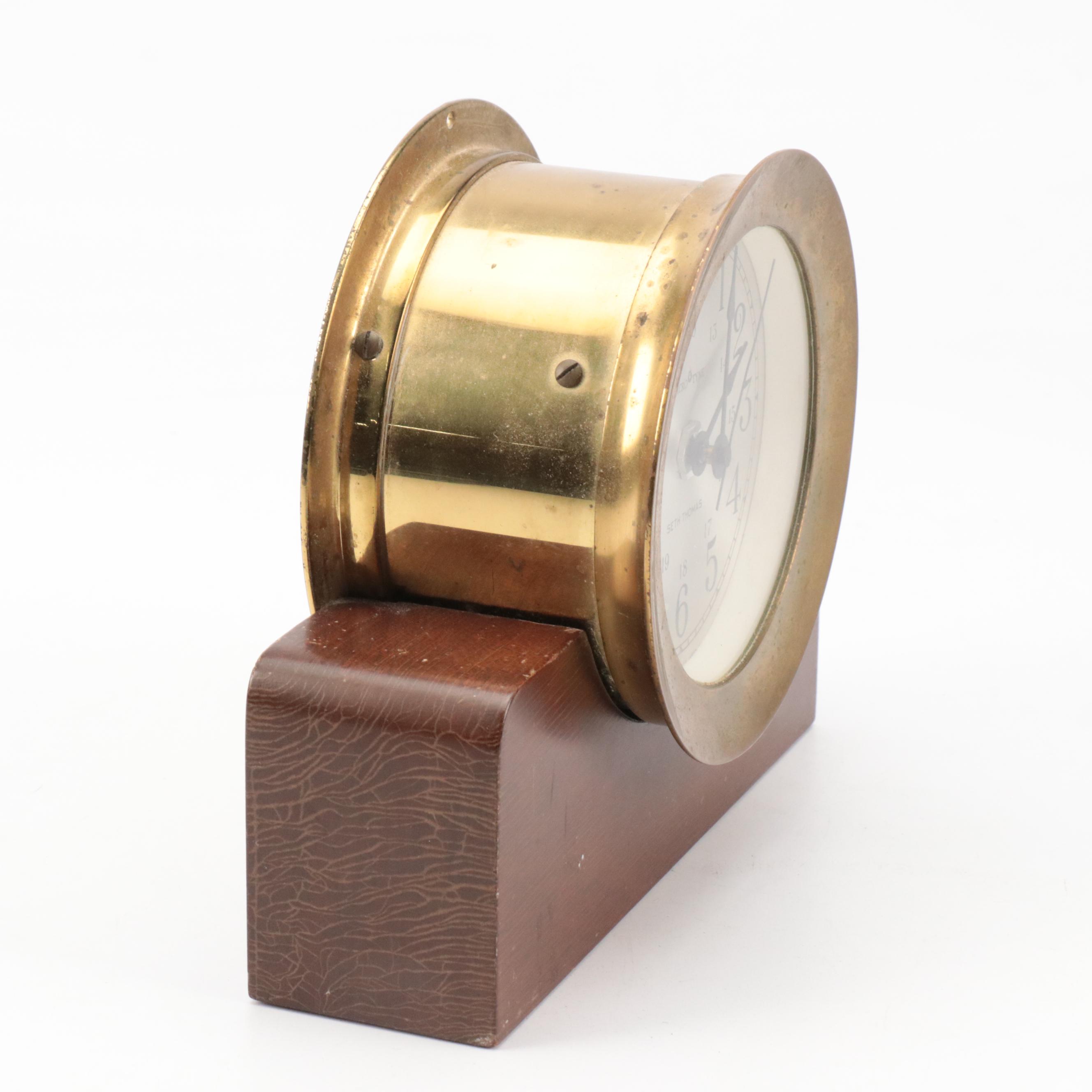 Seth Thomas Acrotyne Corsair Ship's Clock, Mid to Late 20th Century