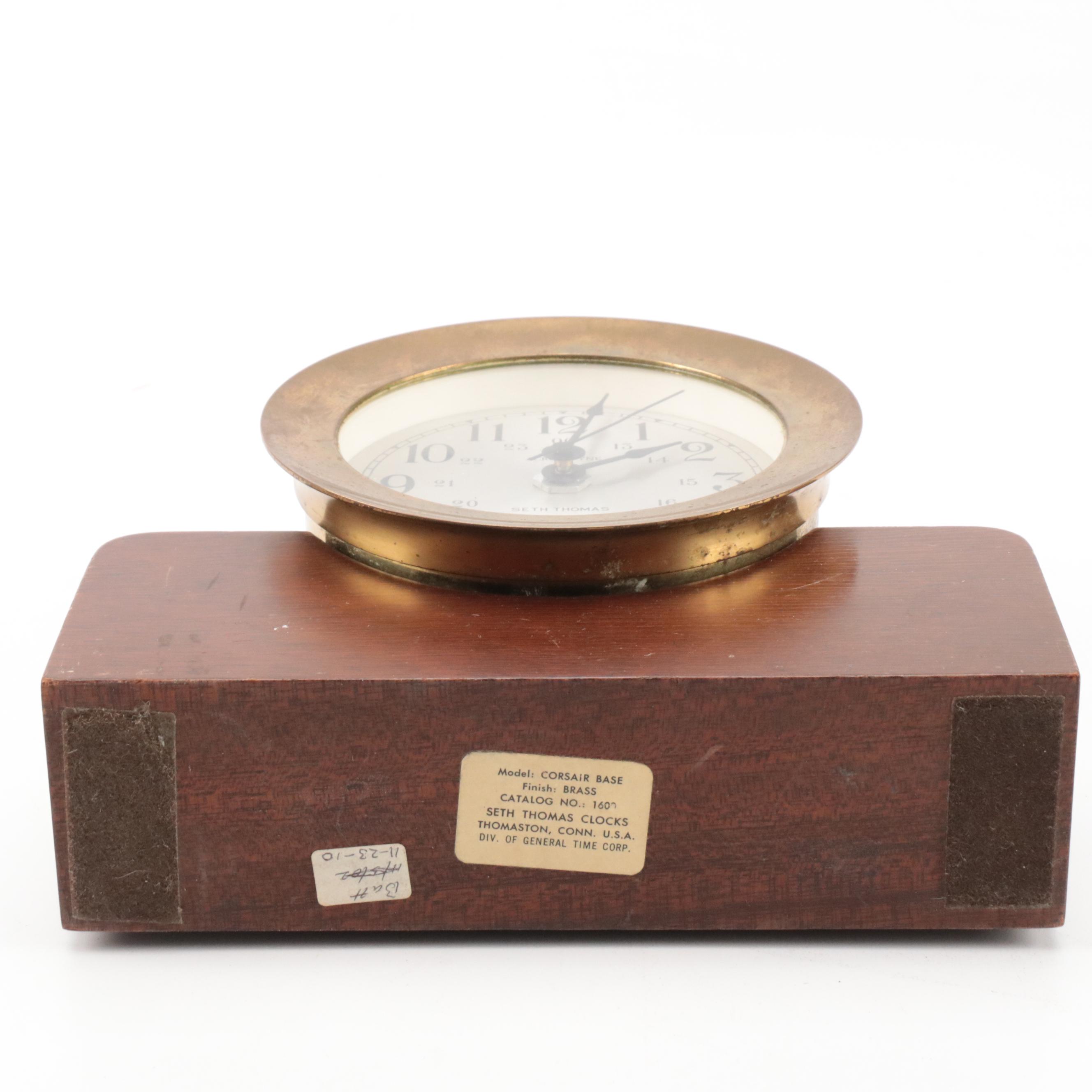 Seth Thomas Acrotyne Corsair Ship's Clock, Mid to Late 20th Century
