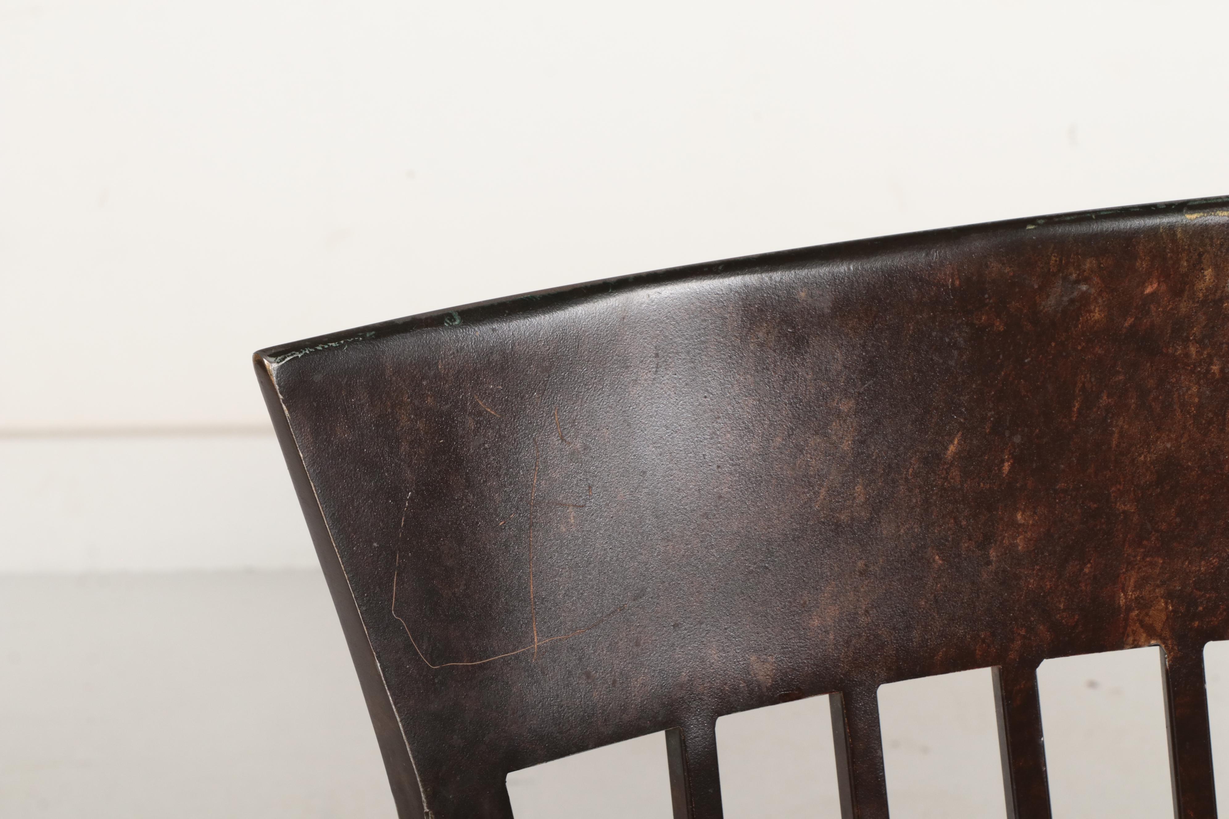 Kessler Industries Metal and Glass Table, Upholstered Armchairs and Stools