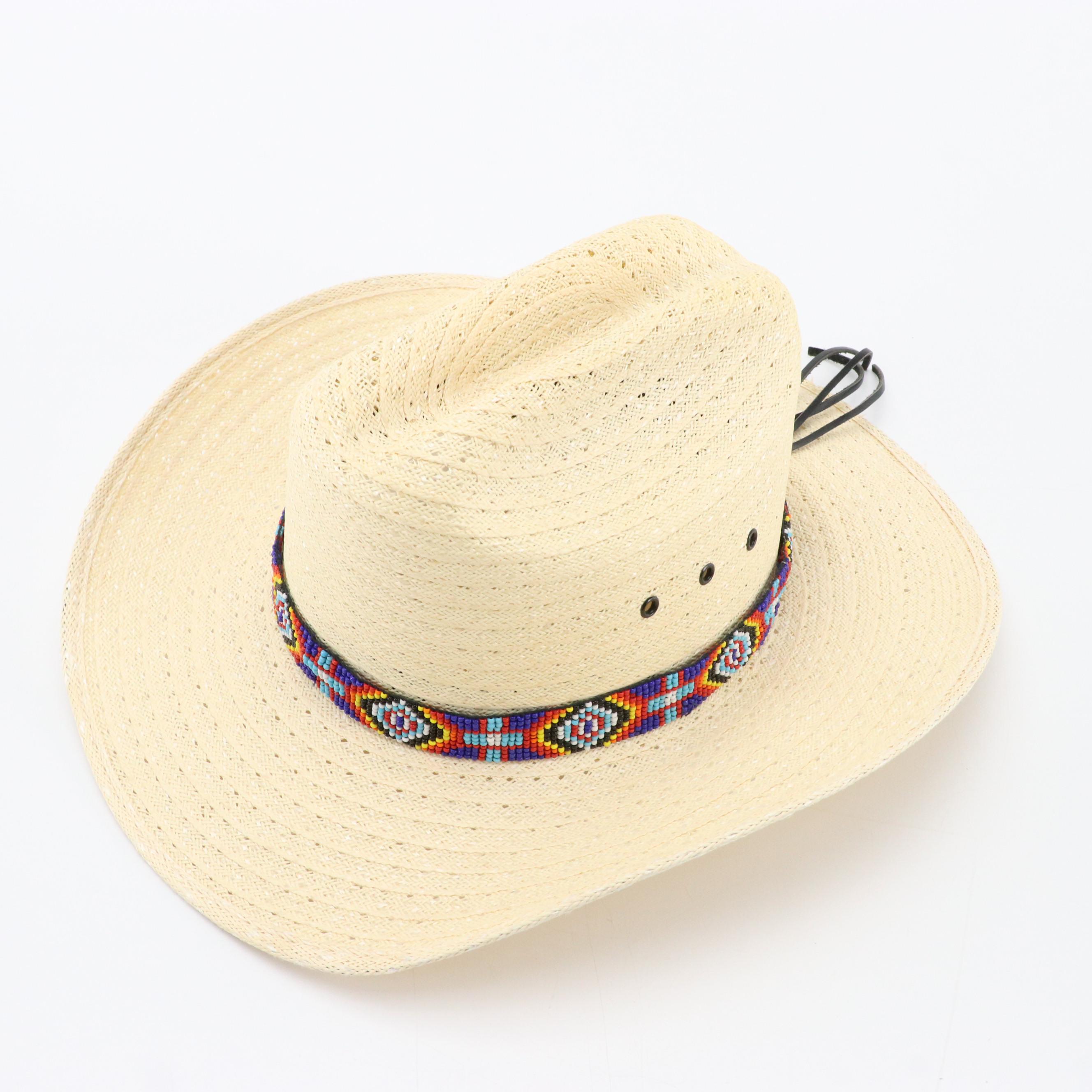 Cincinnati Zoo Shop Leopard Straw Gambler Hat, Other Western Style Straw Hats