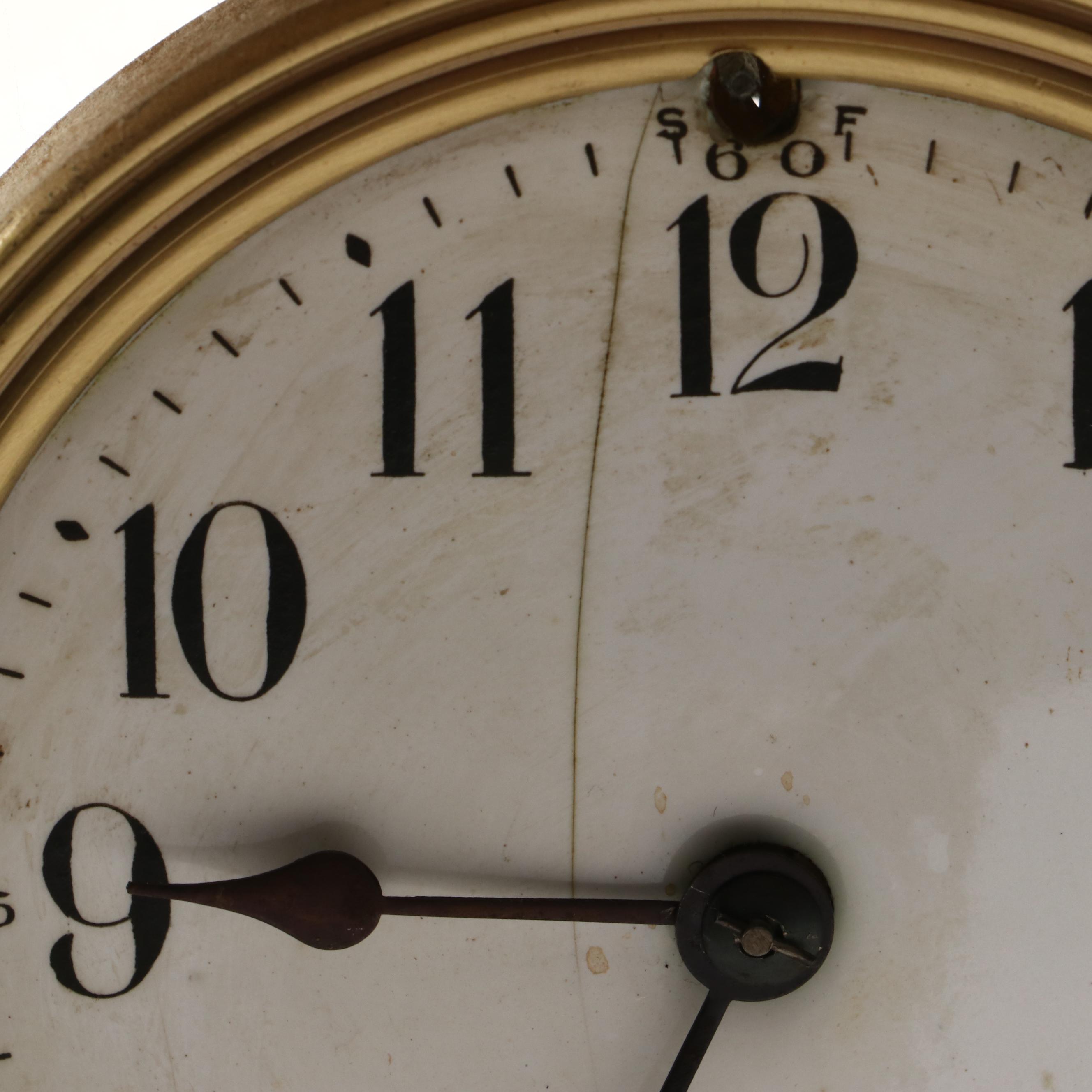 Seth Thomas Brass and Glass Regulator Mantel Clock, Mid-20th Century