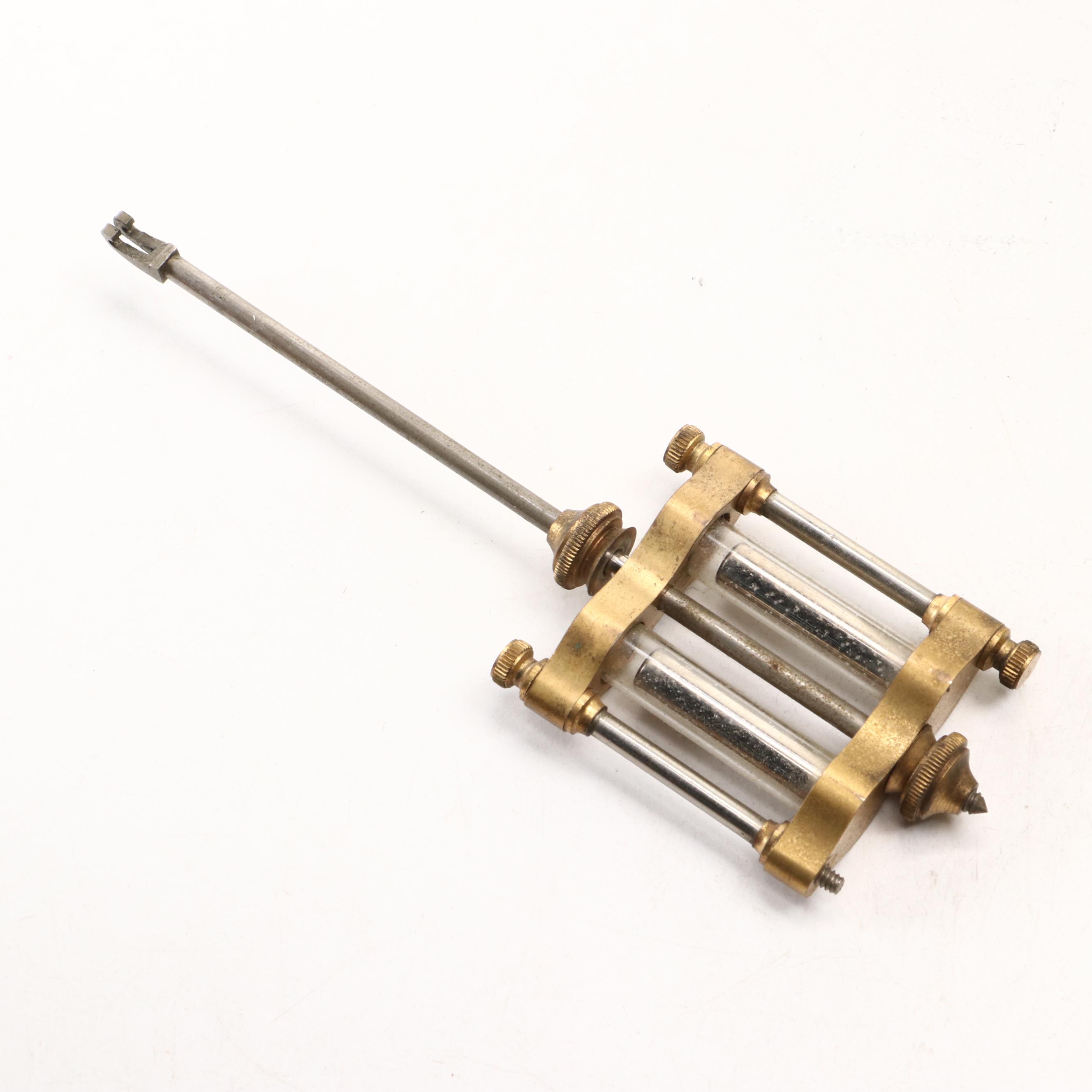 Seth Thomas Brass and Glass Regulator Mantel Clock, Mid-20th Century