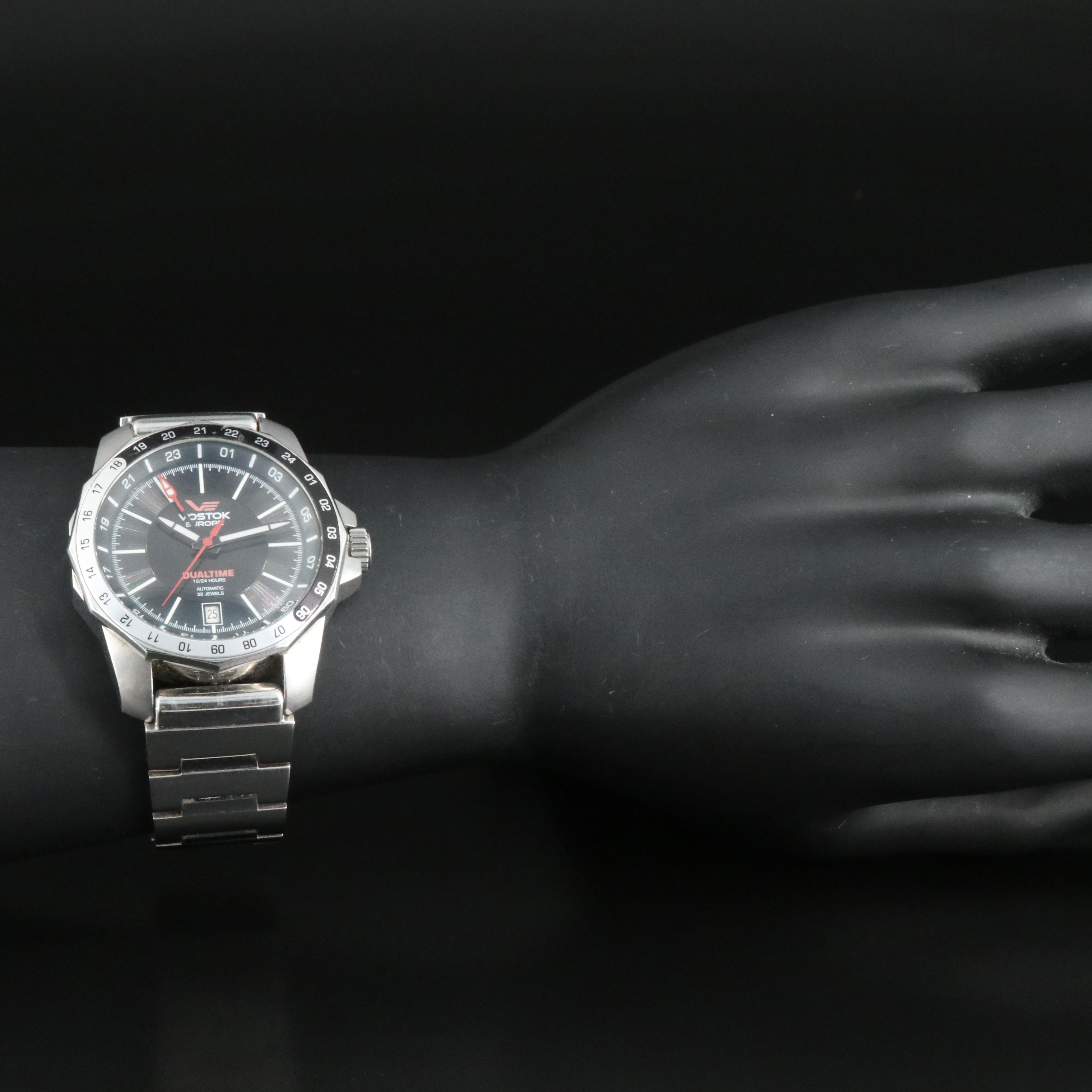 Vostok Dual Time Stainless Steel Automatic Watch