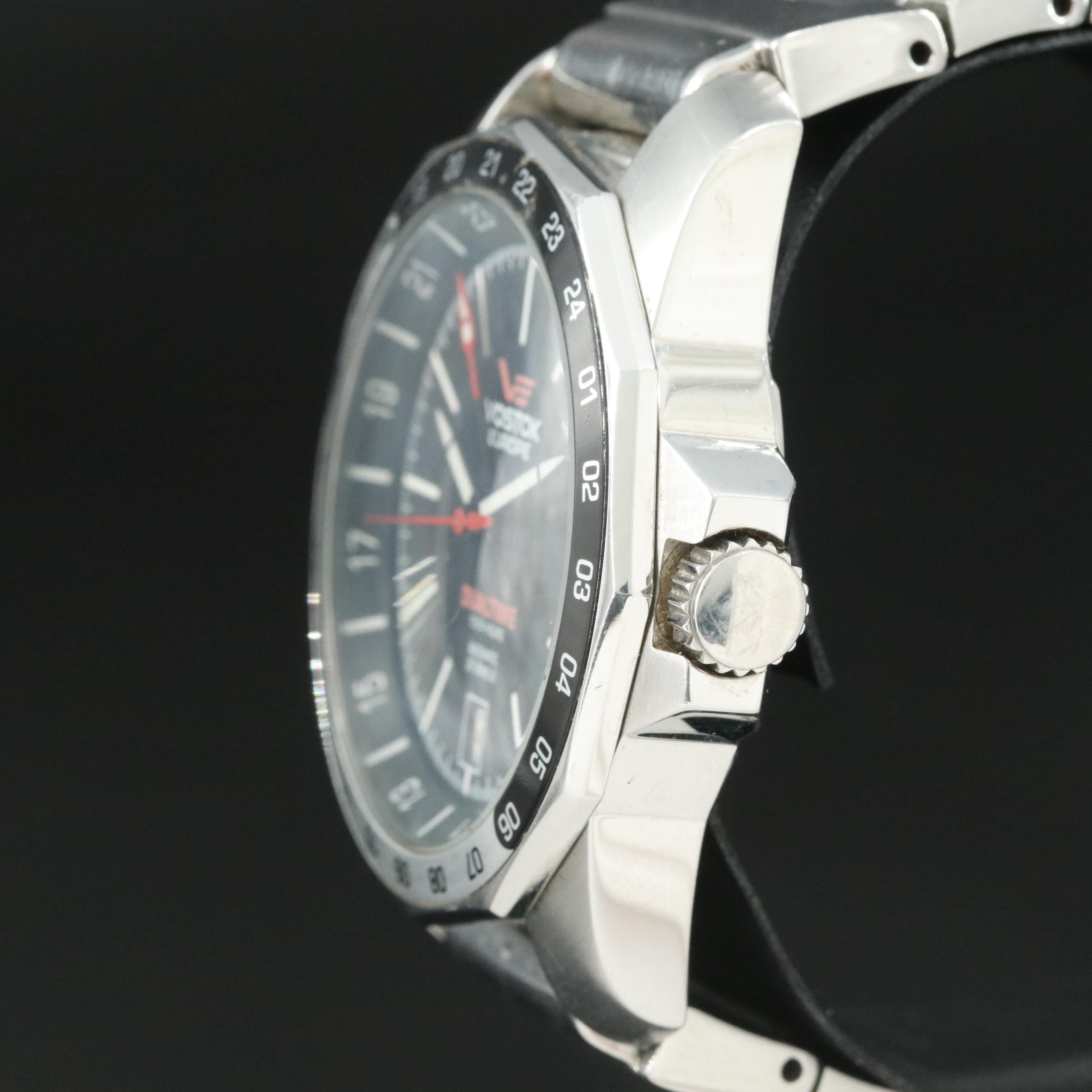 Vostok Dual Time Stainless Steel Automatic Watch