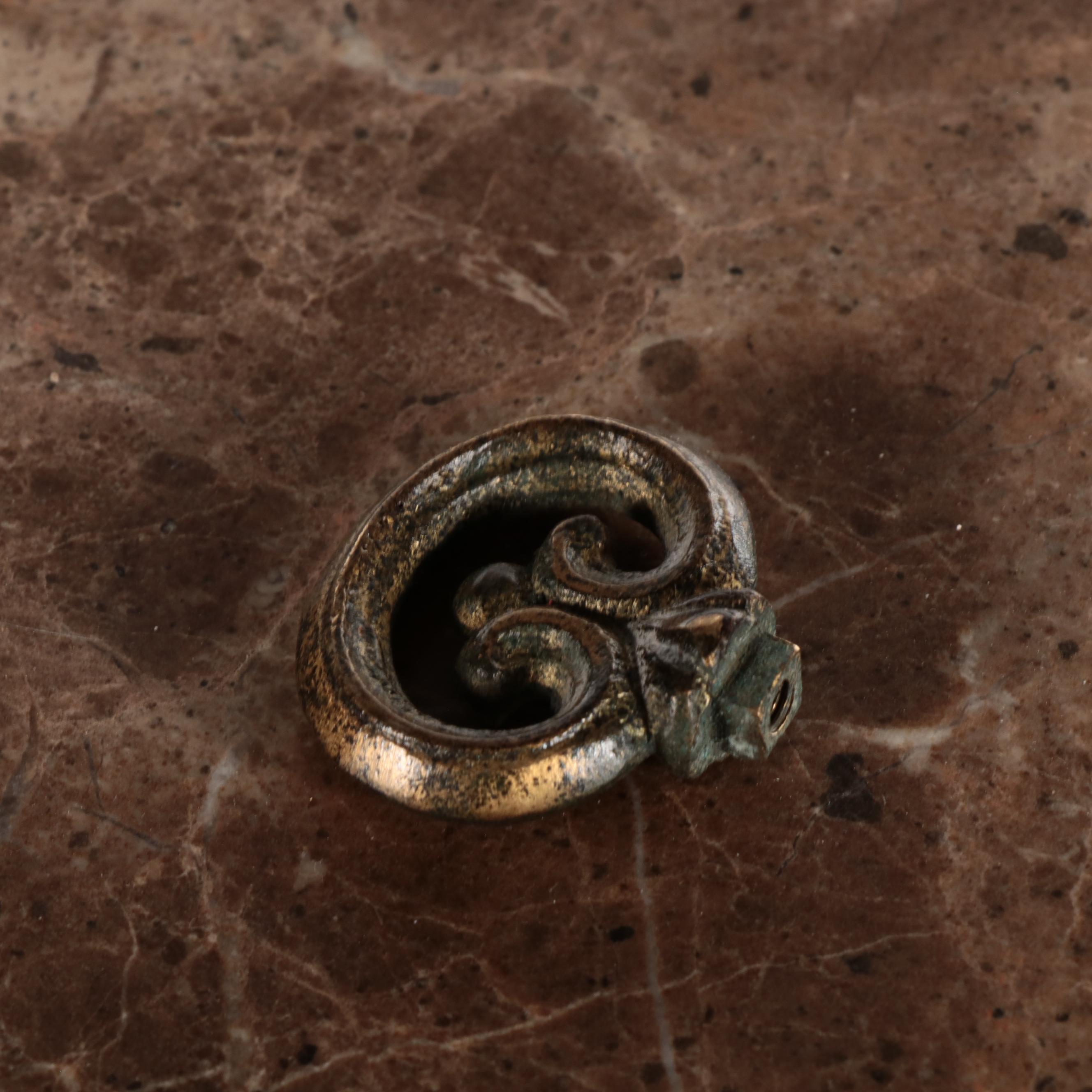 French Provincial Style Marble Top Hardwood Cabinet