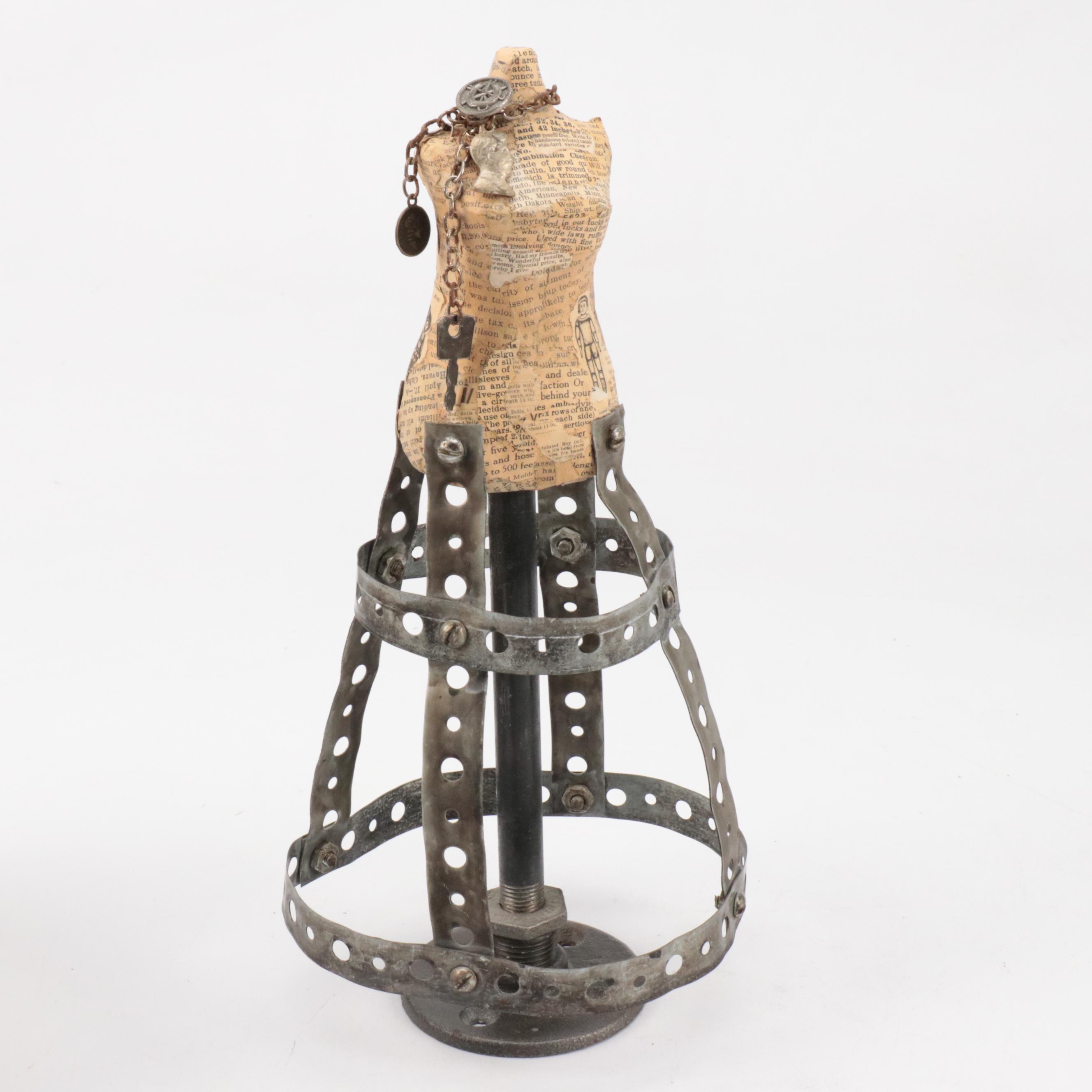 Handcrafted Miniature Figurines, Brighton Clock, and Sewing Cabinet