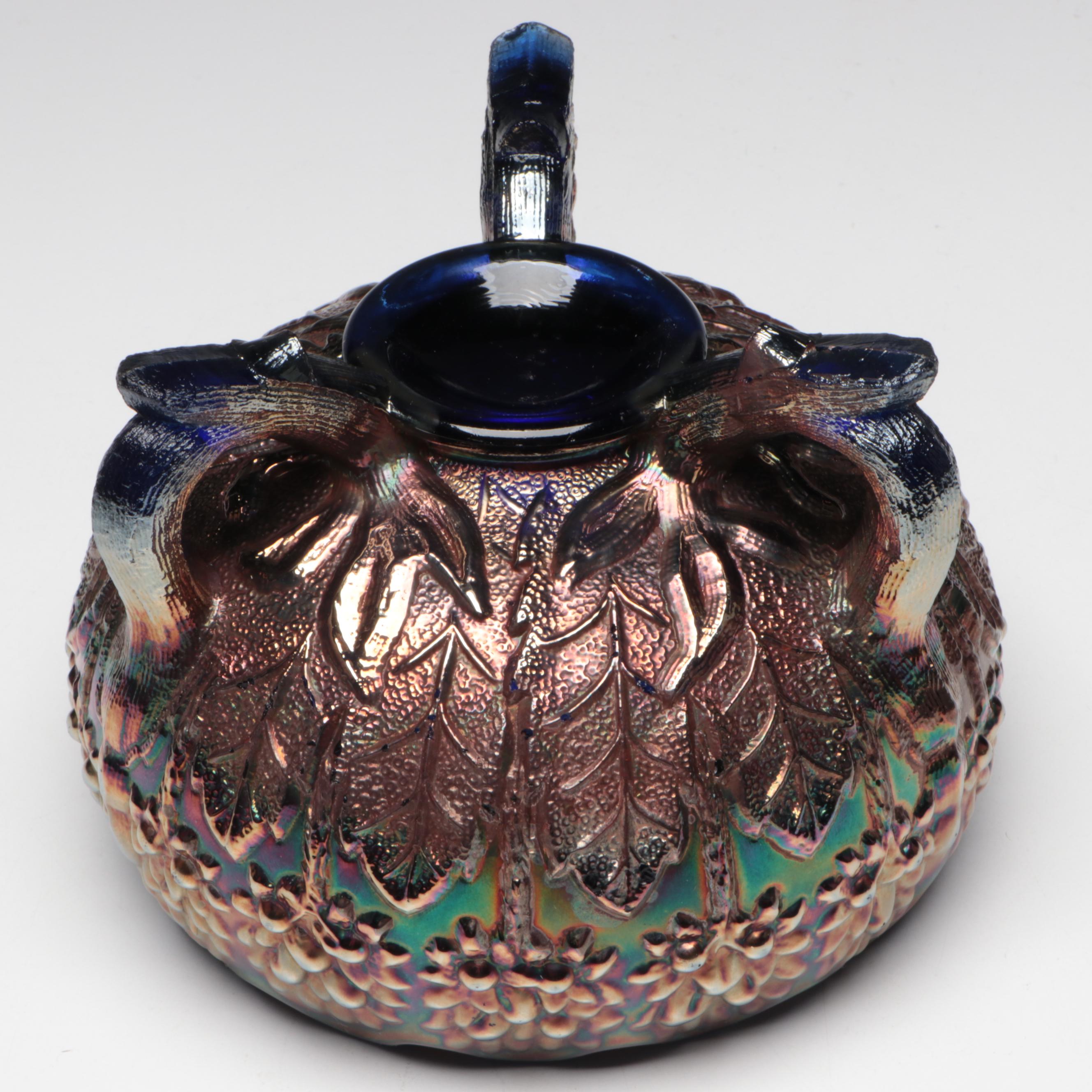 Fenton Carnival Glass "Orange Tree" Iridescent Footed Bowl and Tumbler