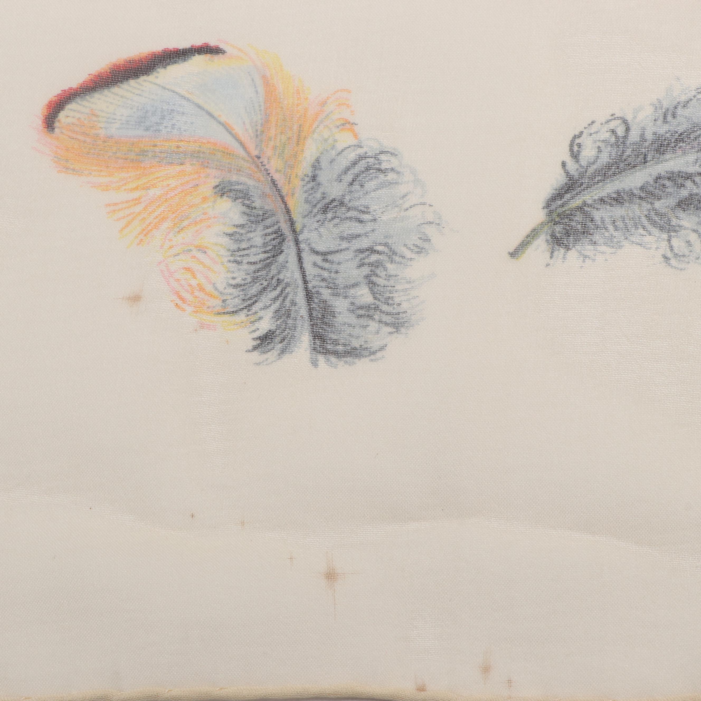 Hermès "Plumes" Silk Chiffon Scarf